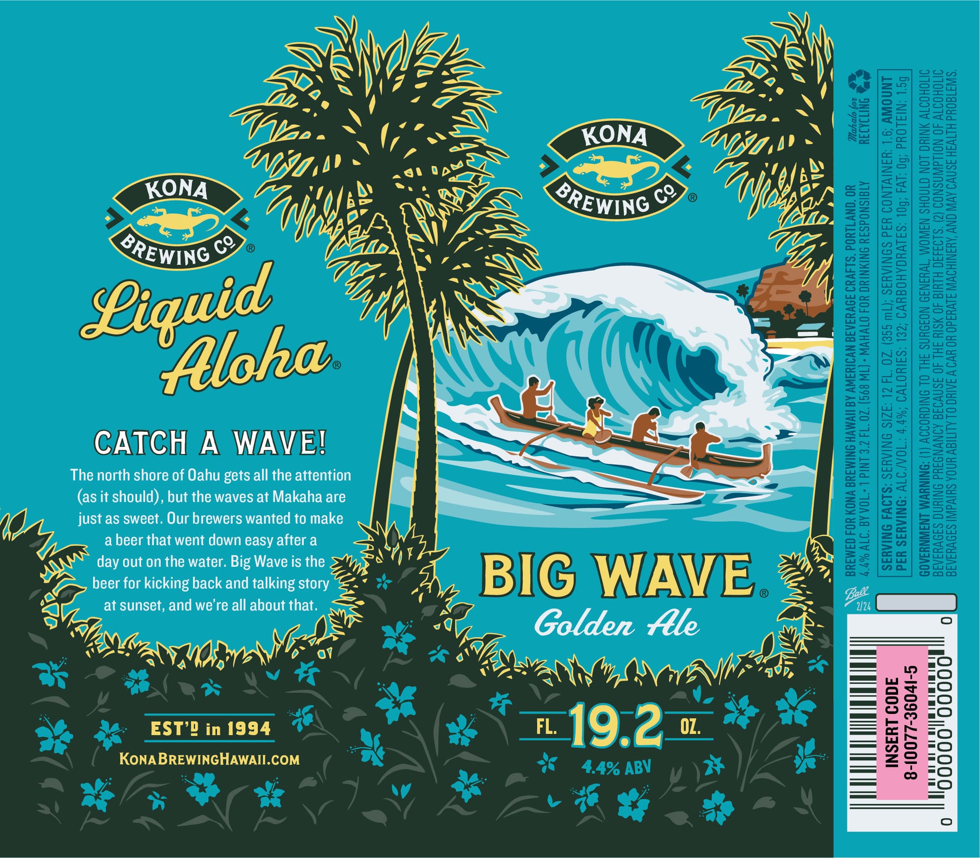 Big Wave Golden Ale by Kona Brewing Co. - beer label