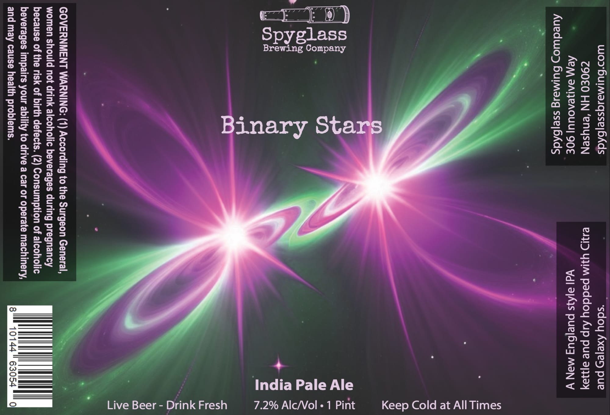 Binary Stars by Spyglass Brewing Company - beer label