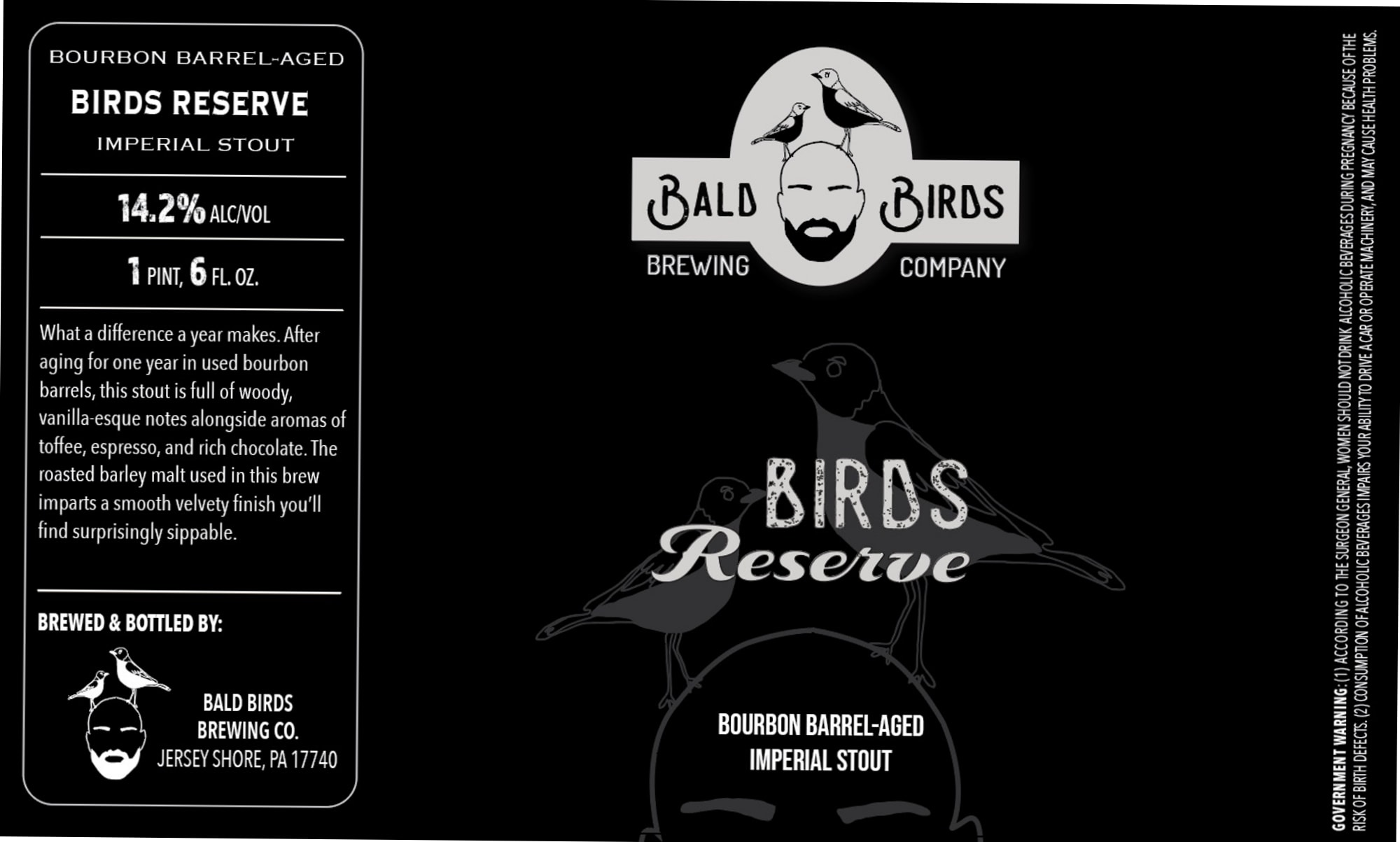 Birds Reserve by Bald Birds Brewing Company - beer label
