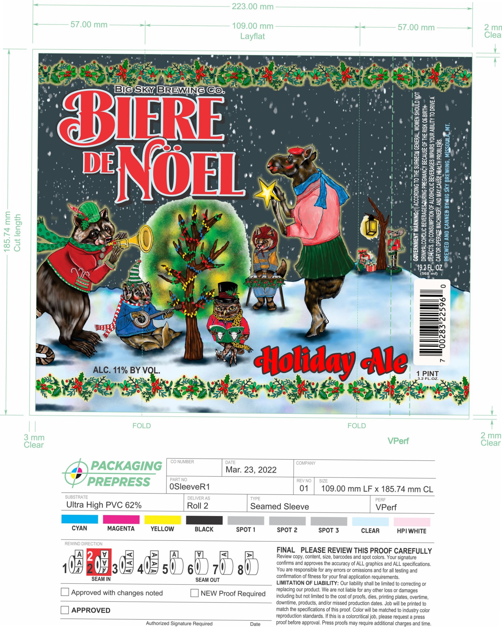 Bière de Noël by Big Sky Brewing Co. - beer label