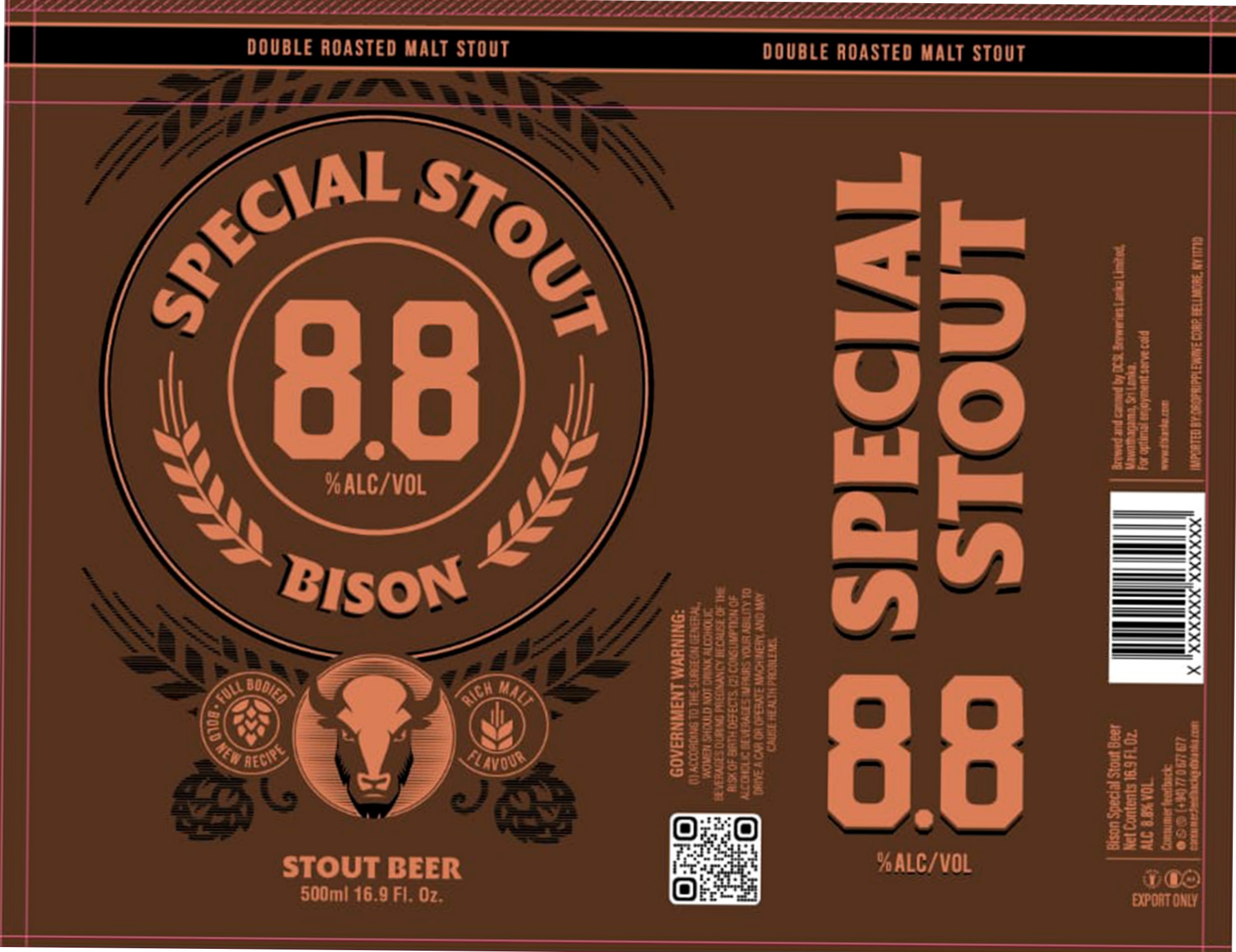 Bison Special Stout by DCS Breweries Limited - beer label
