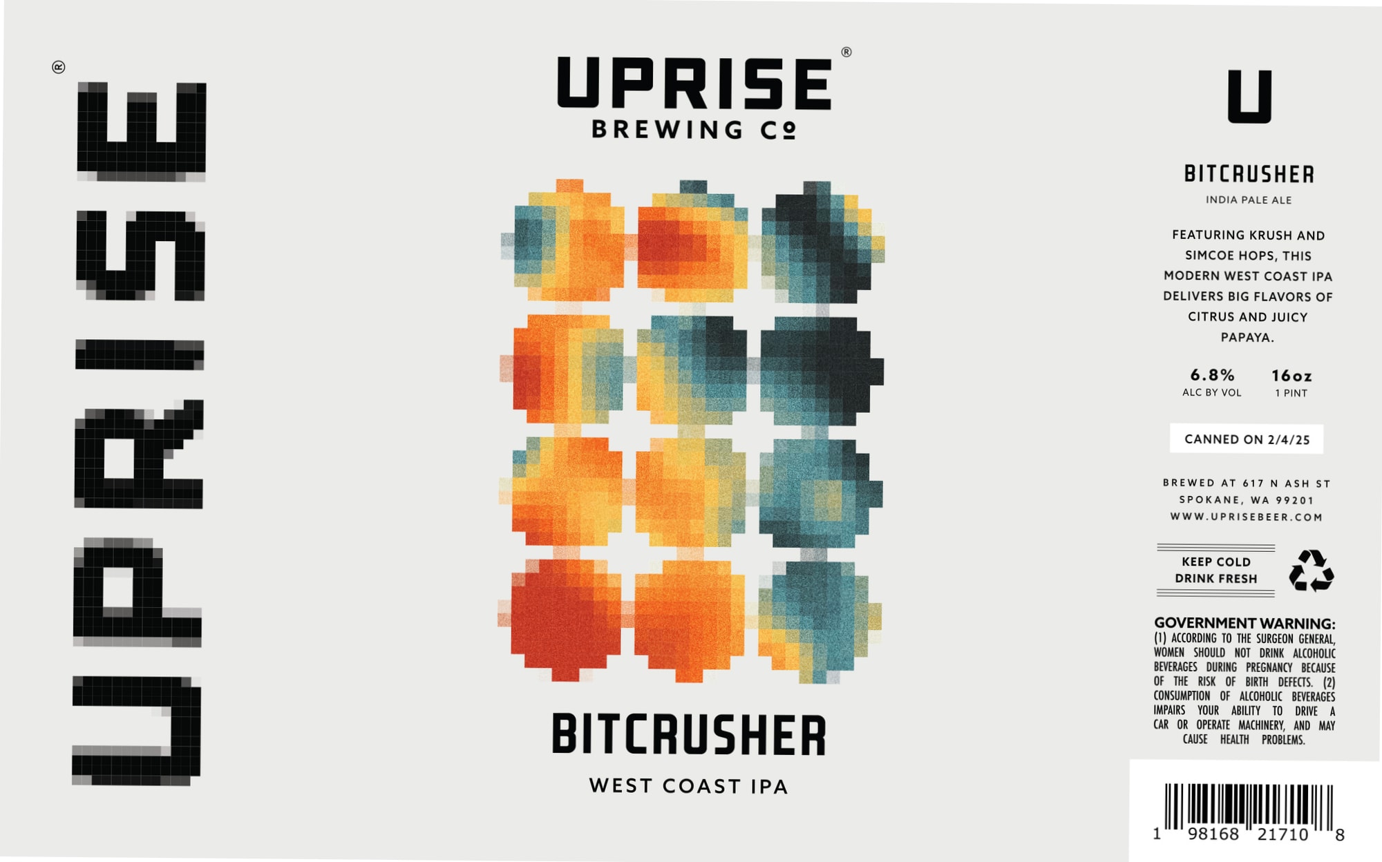 Bitcrusher by Uprise Brewing Co. - beer label