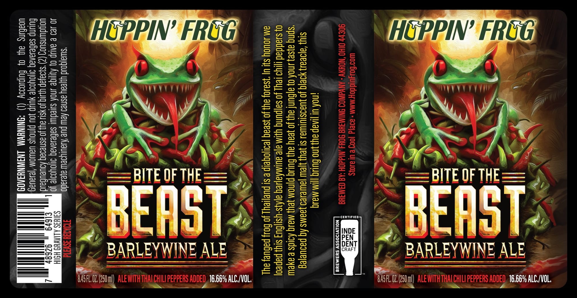 Bite of the Beast by Hoppin’ Frog Brewing Company - beer label