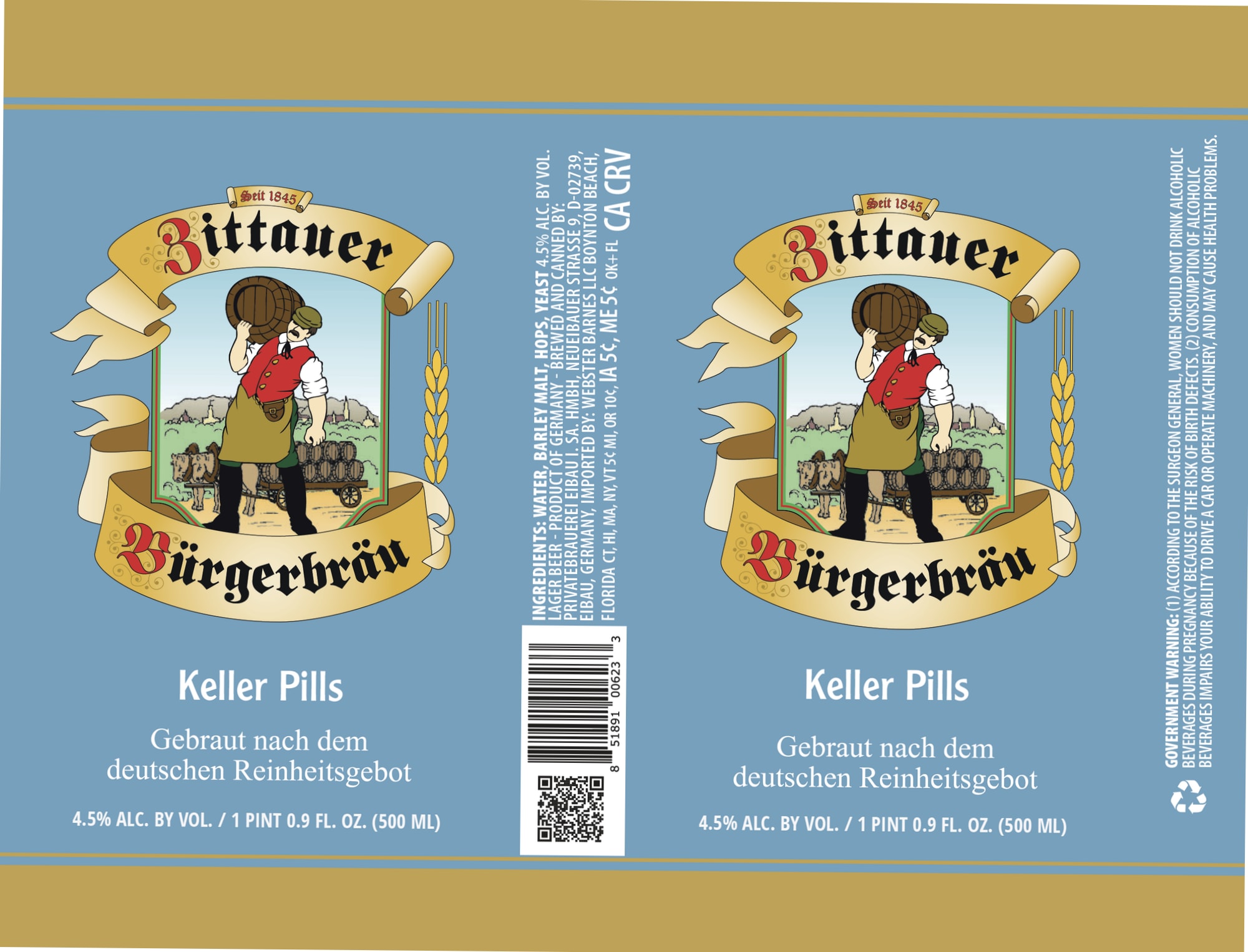 Bittauer Bürgerbräu Keller Pils by Aktien Brauerei Kaufbeuren - beer label