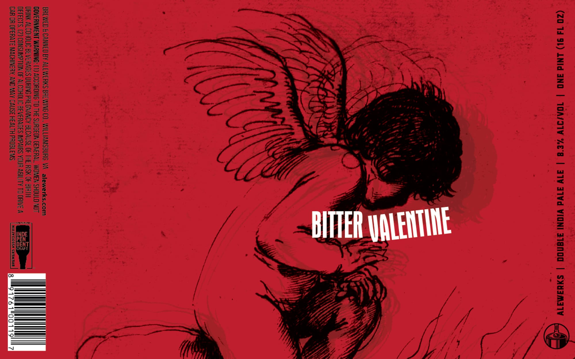 Bitter Valentine by Alewerks Brewing Company - beer label