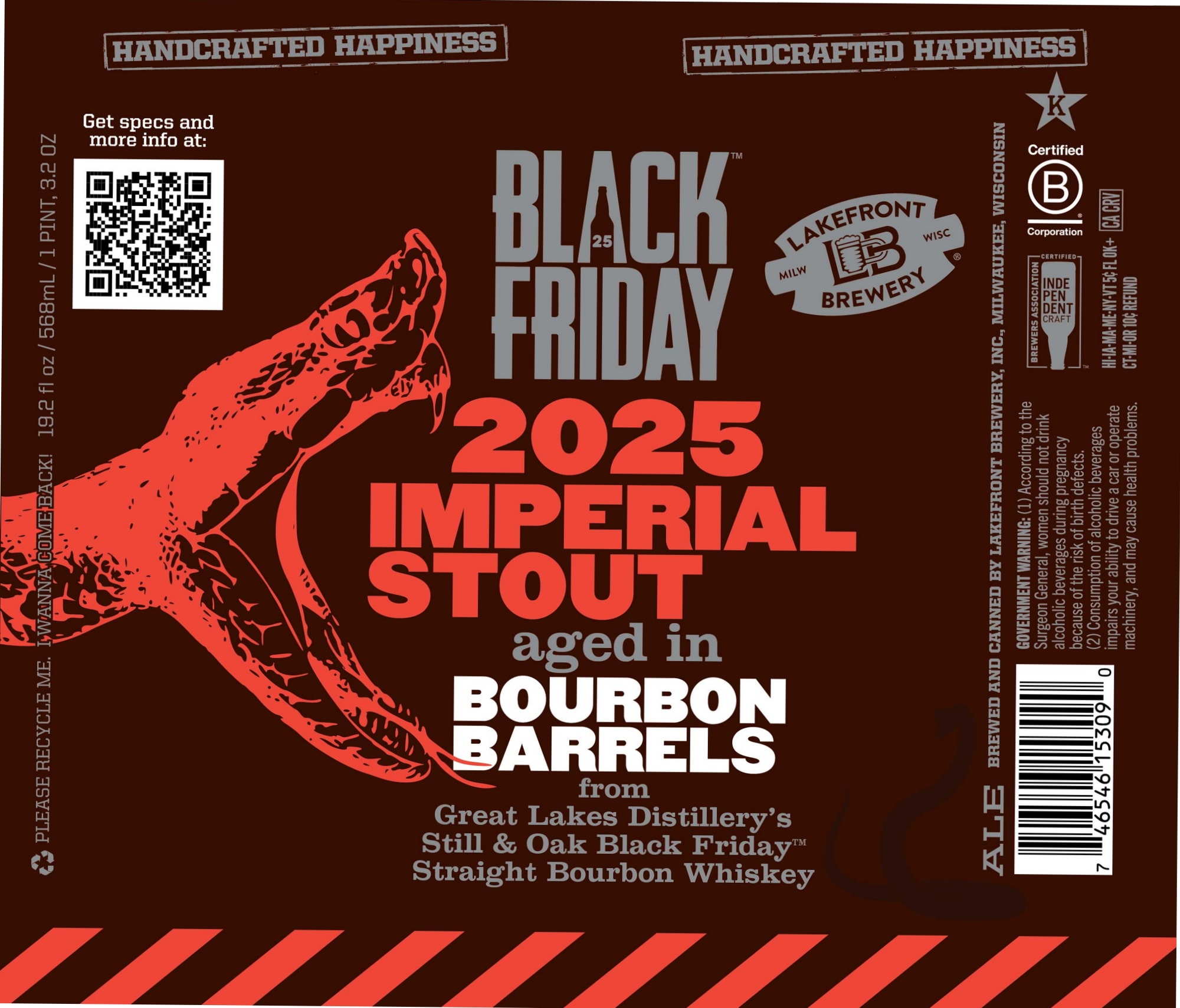 Black Friday 2025 Imperial Stout by Lakefront Brewery - beer label