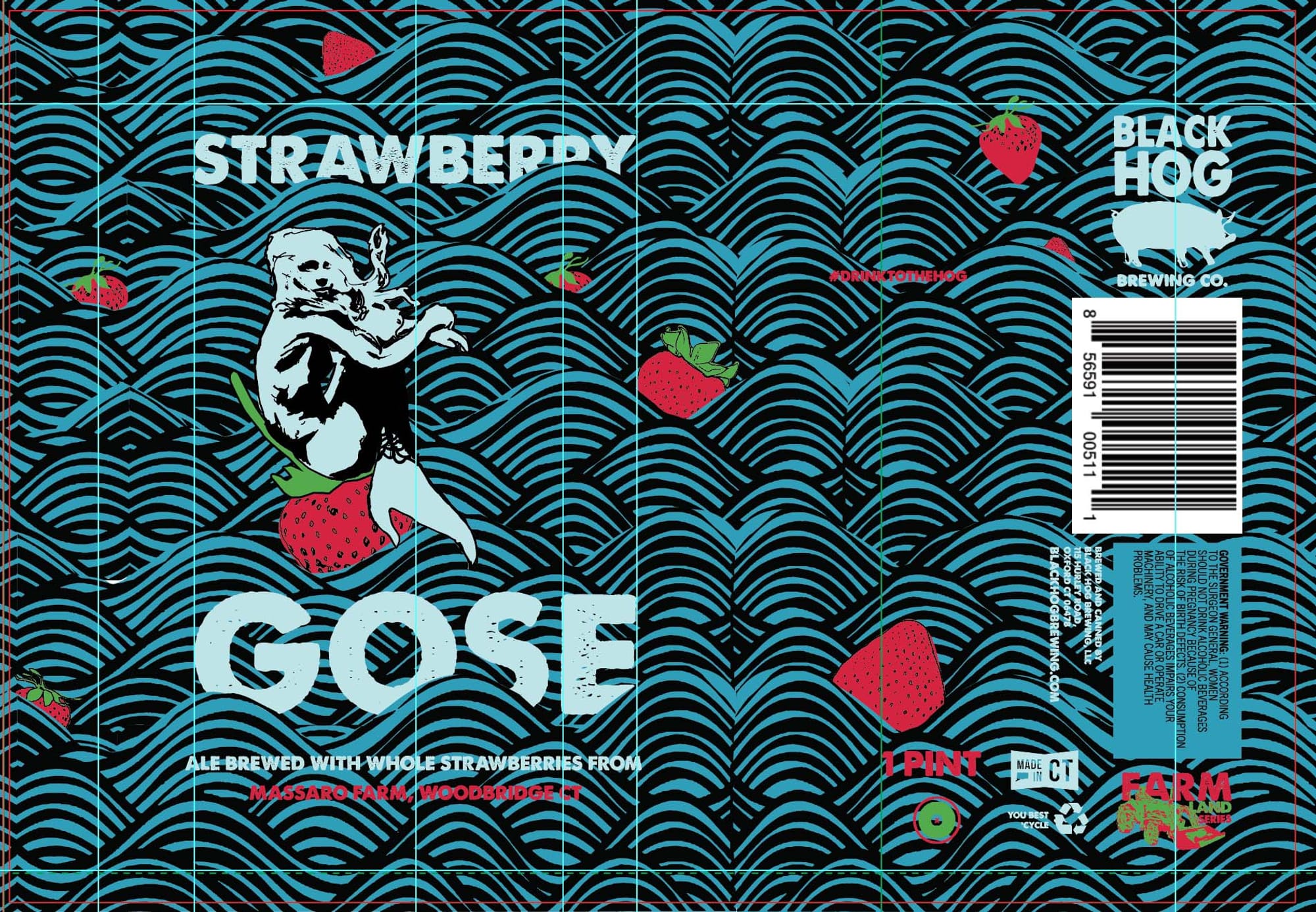 Strawberry Gose by Black Hog Brewing Co. - beer label
