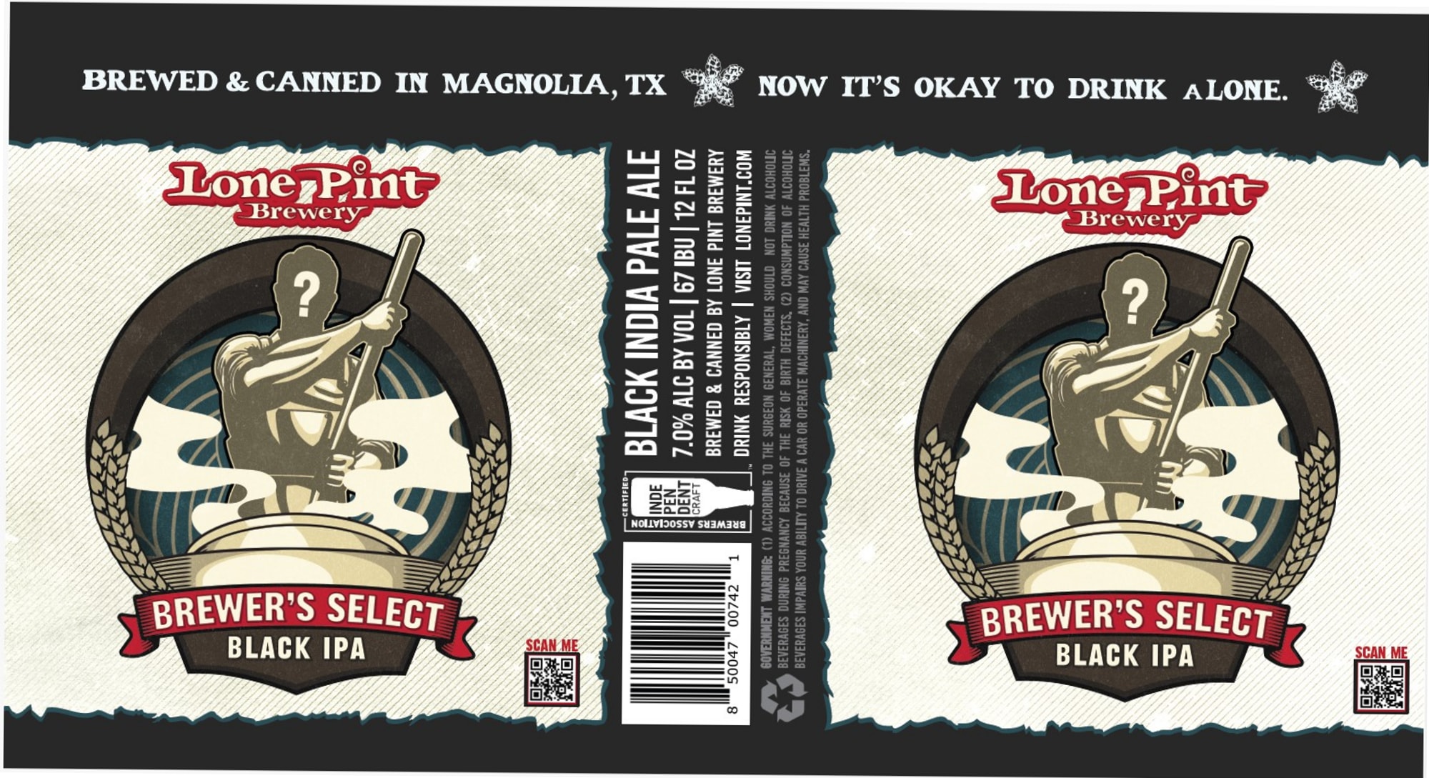 Black IPA by Lone Pint Brewery - beer label