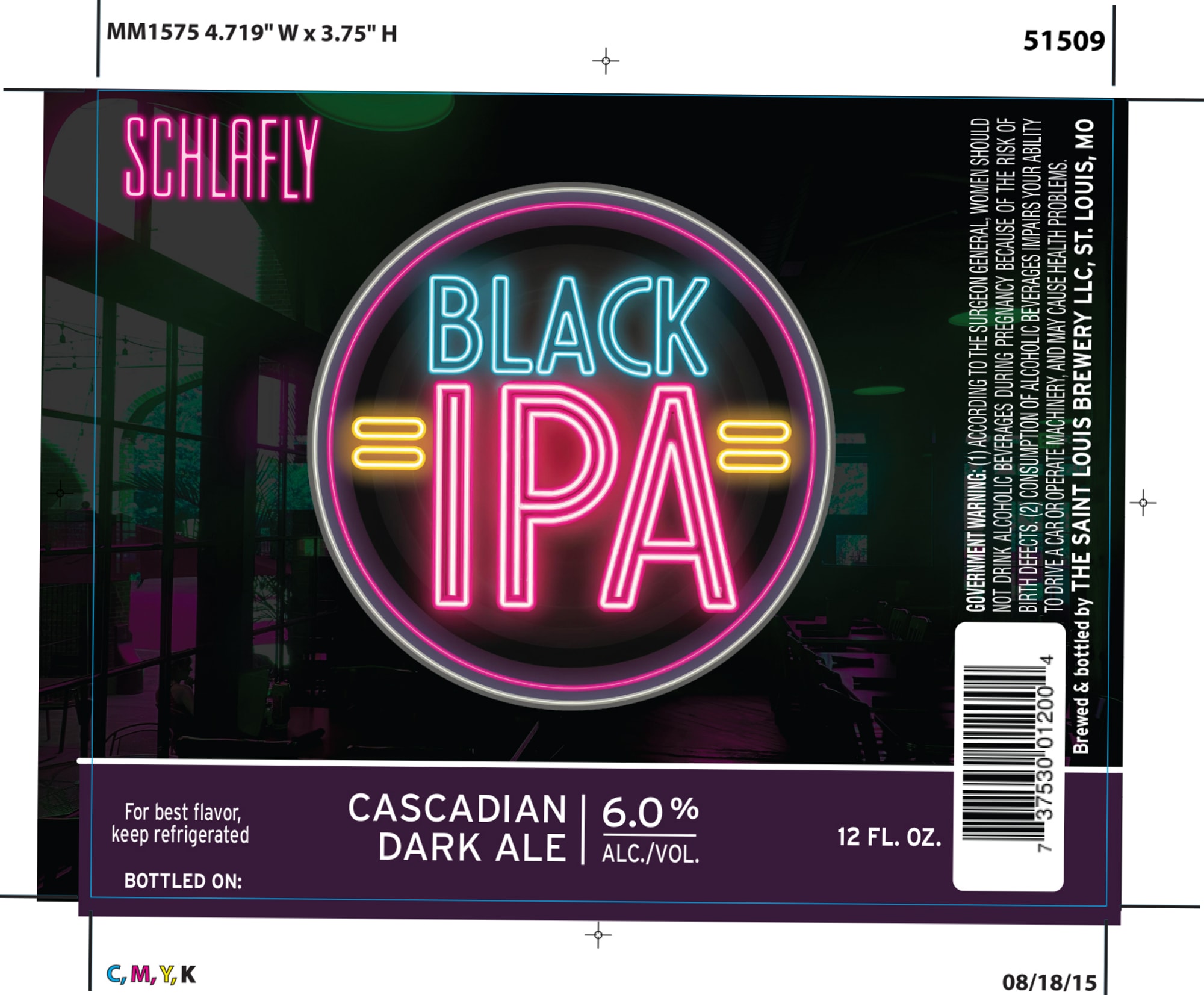 Black IPA by Schlafly - beer label