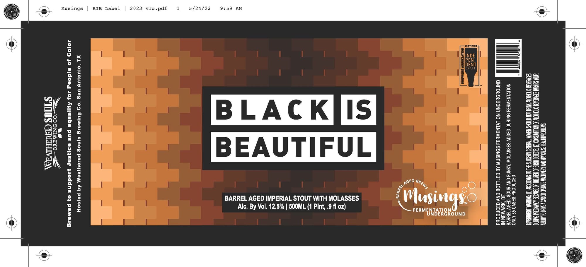 Black is Beautiful by Musings - beer label