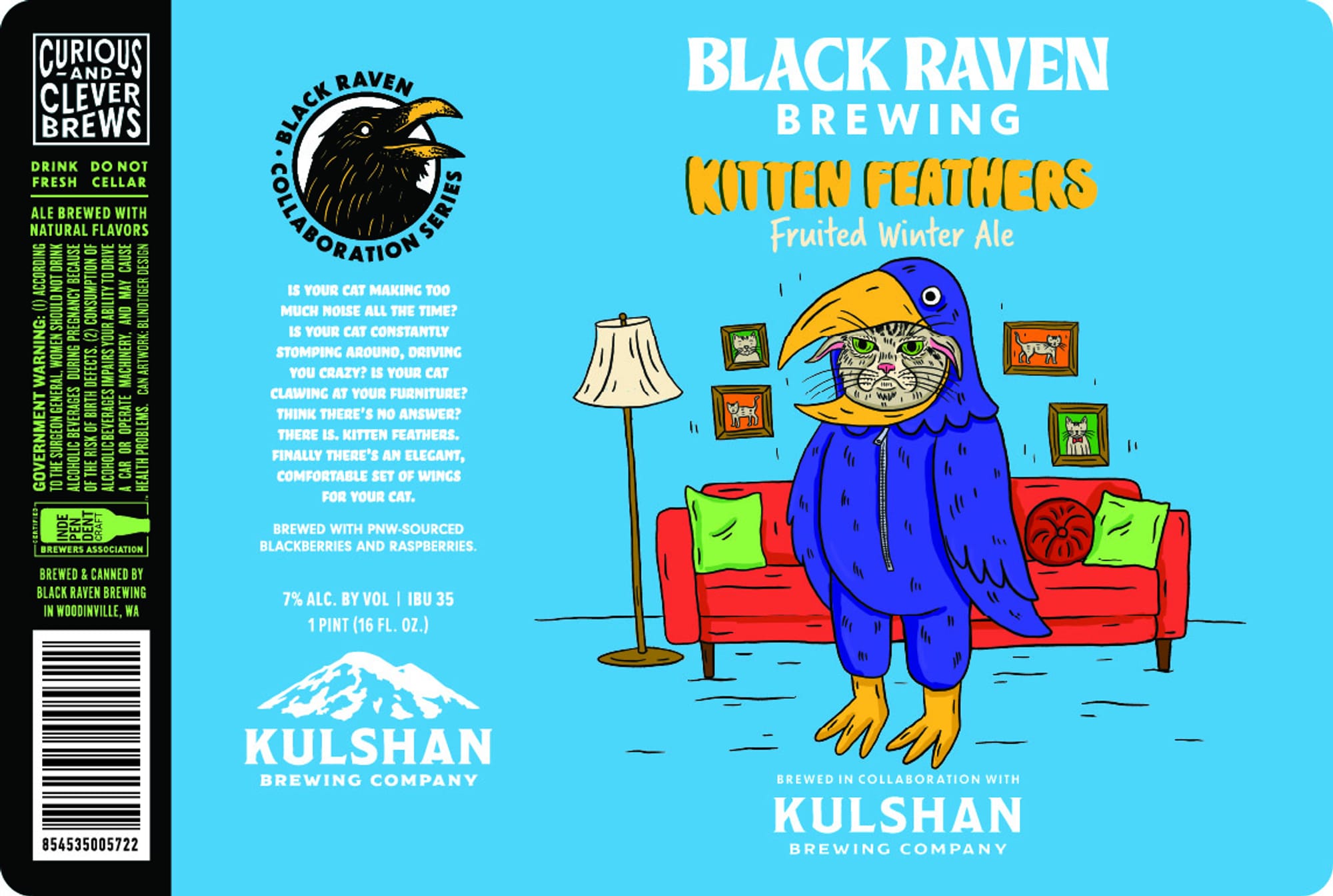 Kitten Feathers by Black Raven Brewing - beer label