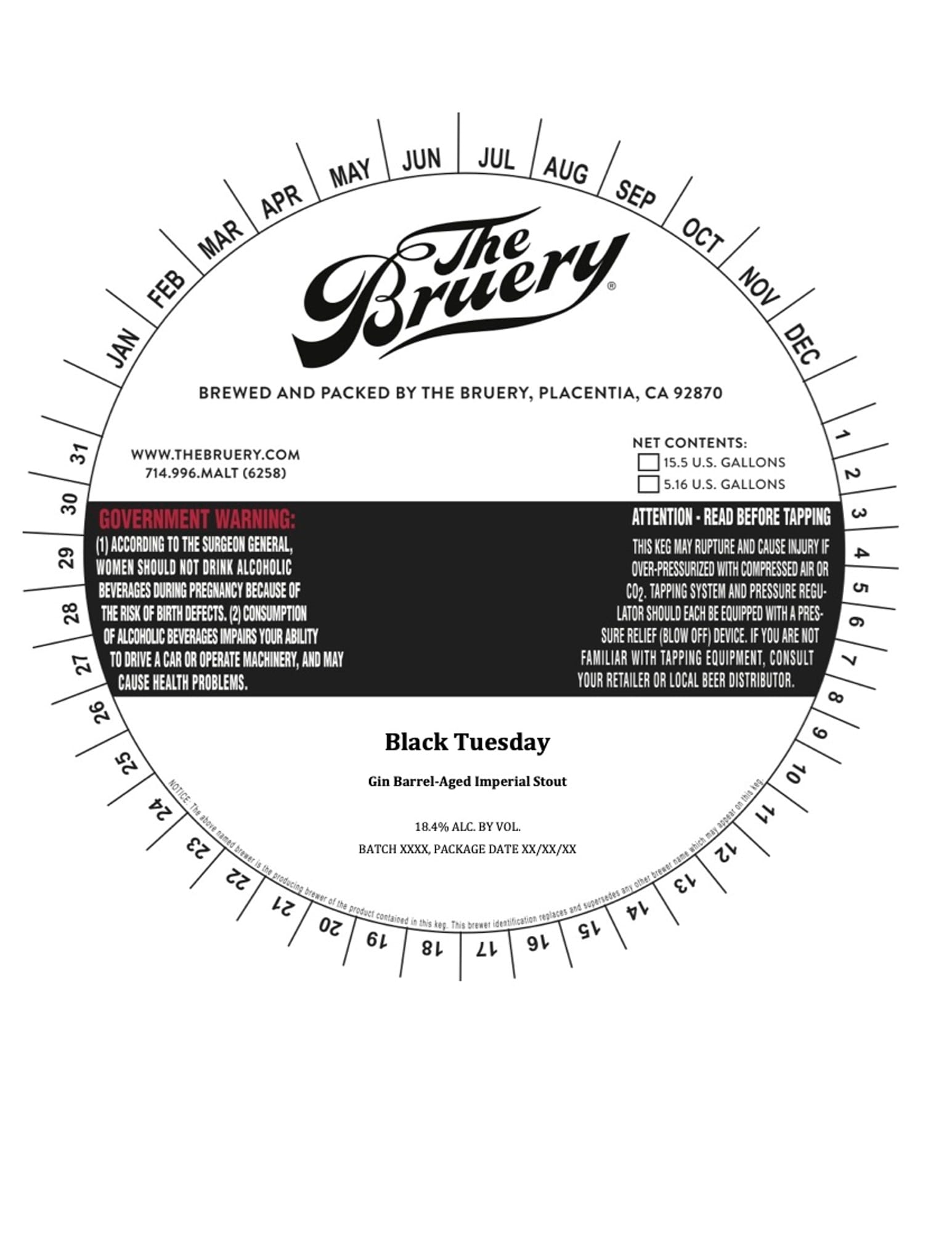 Black Tuesday by The Bruery - beer label