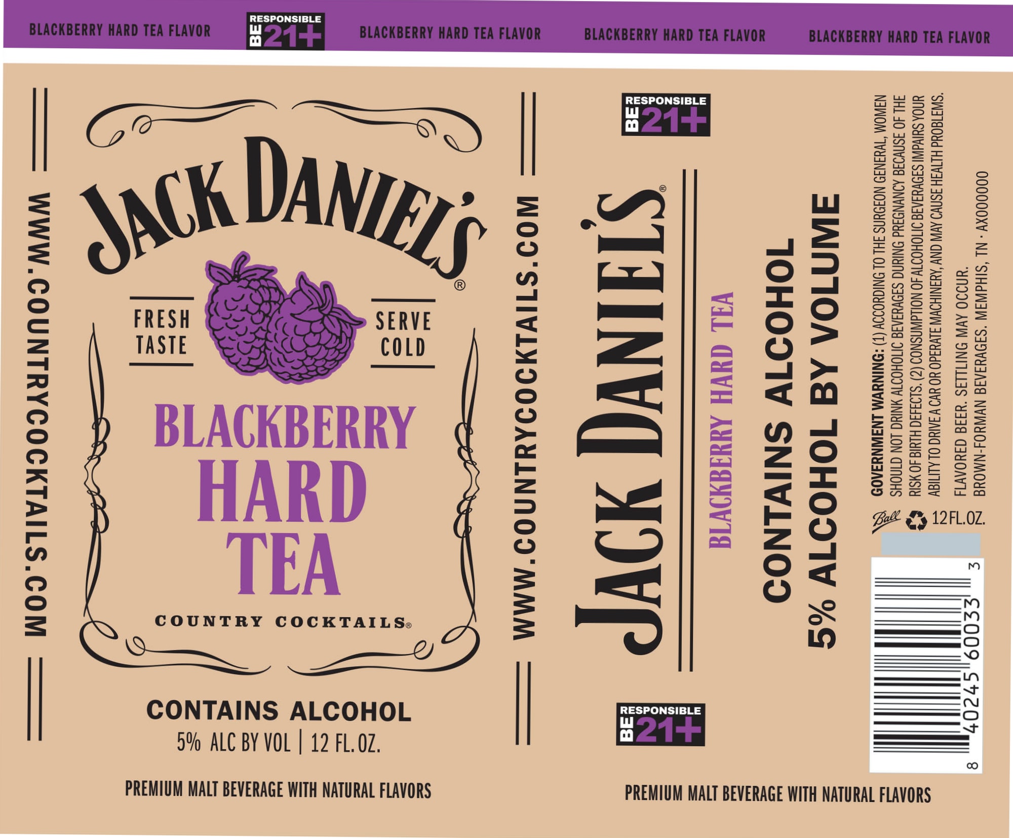 Blackberry Hard Tea by Jack Daniel’s - beer label