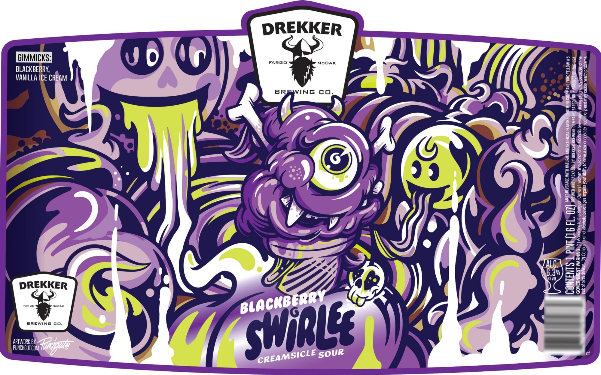 Blackberry Swirlee by Drekker Brewing Co. - beer label