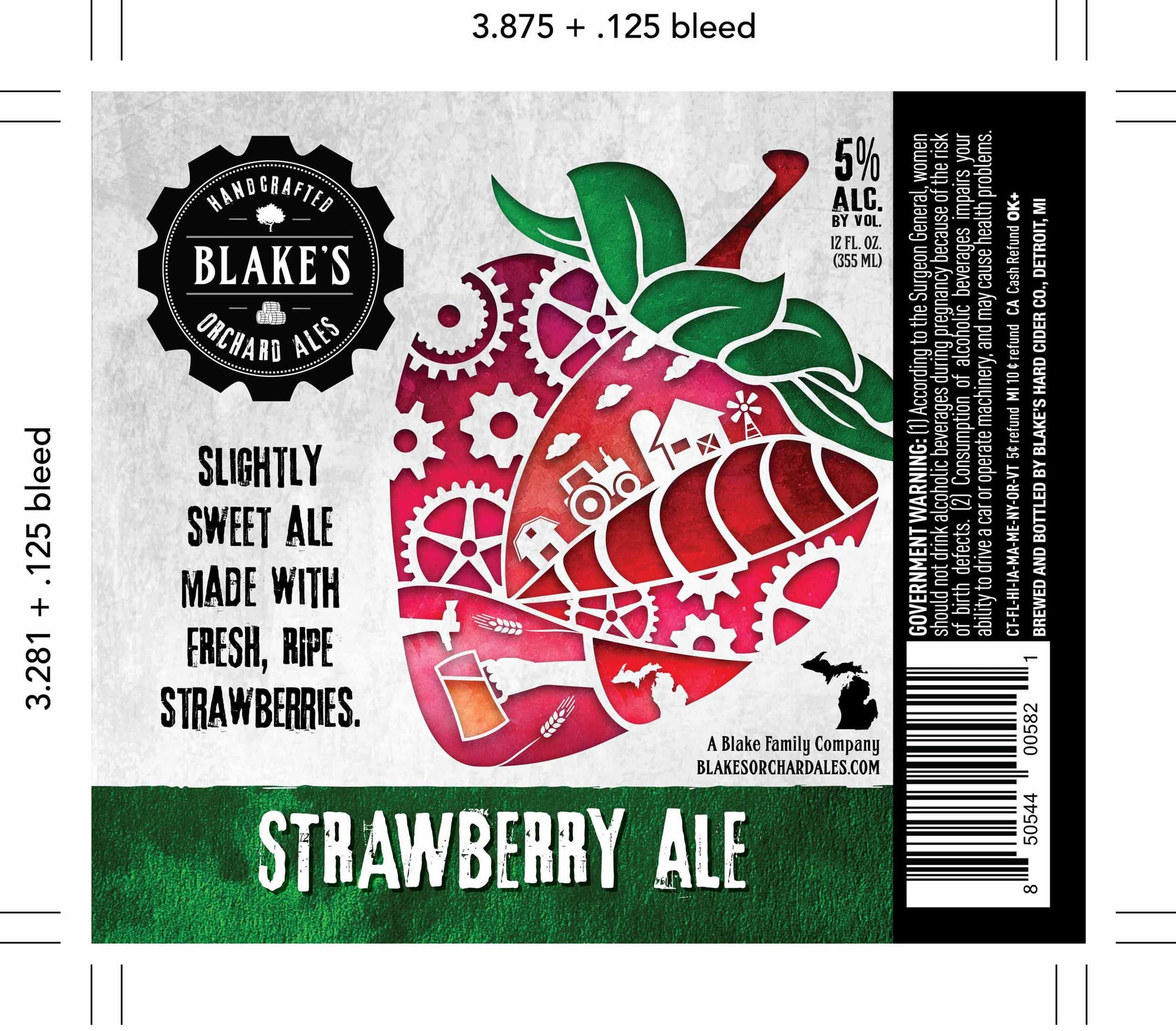 Strawberry Ale by Blake’s Orchard Ales - beer label