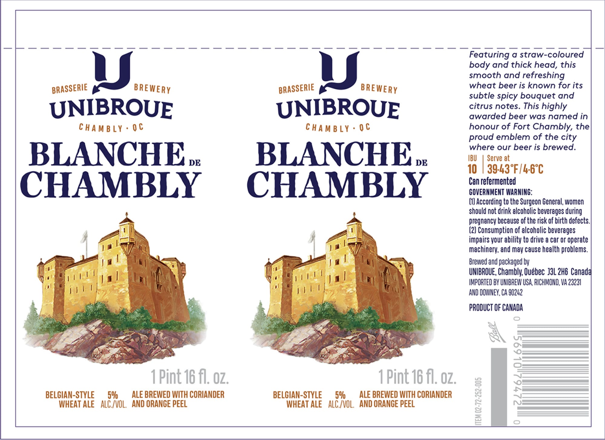 Blanche de Chambly by Unibroue - beer label