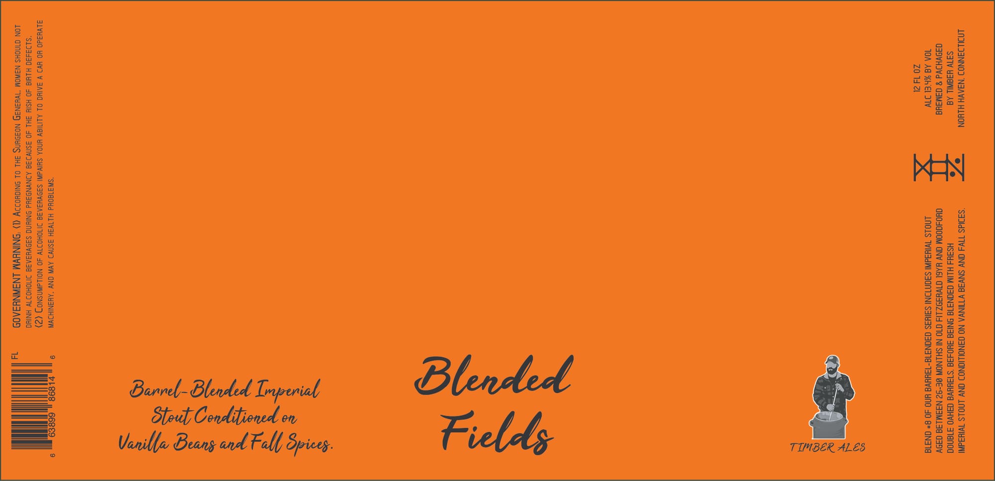 BLENDED FIELDS by TIMBER ALES - beer label