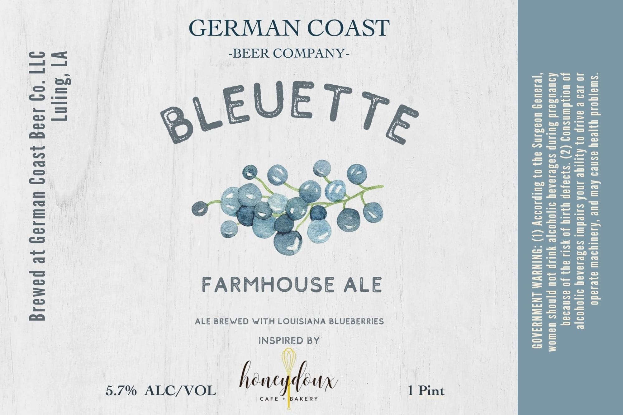 Bleuette by German Coast Beer Co. - beer label