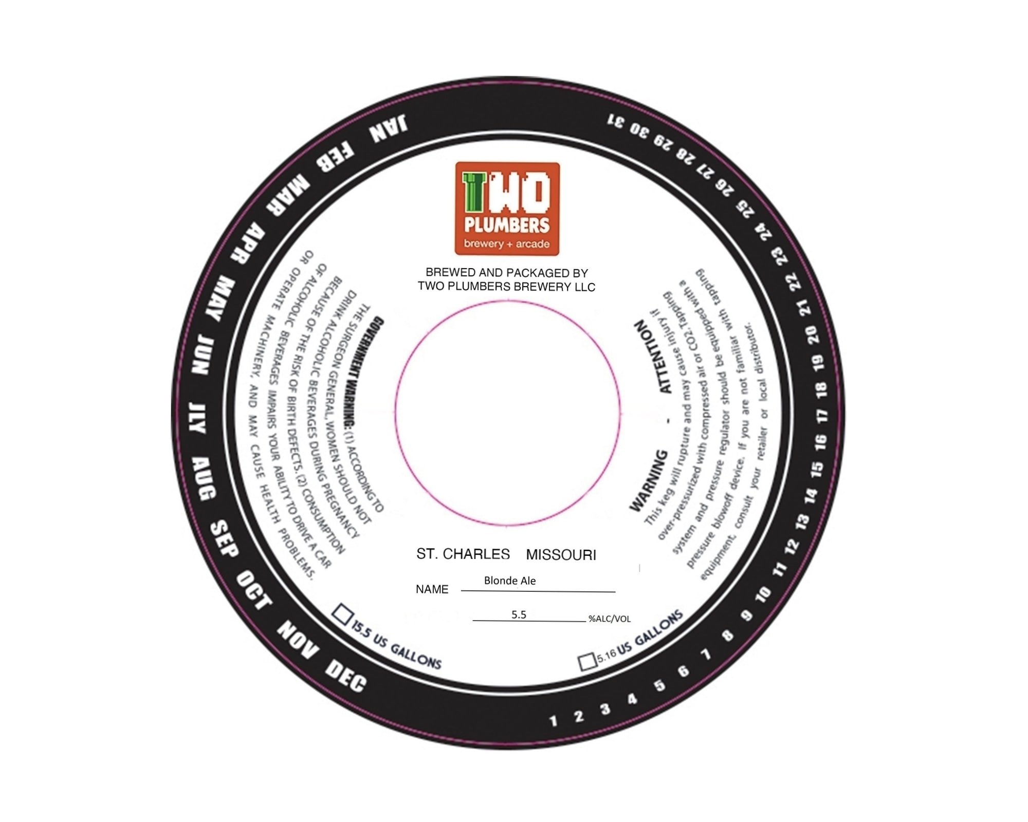 Blonde Ale by Two Plumbers Brewery & Arcade - beer label