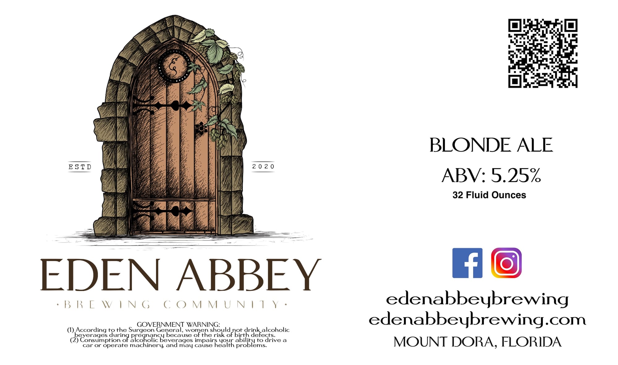 Blonde Ale by Eden Abbey Brewing - beer label
