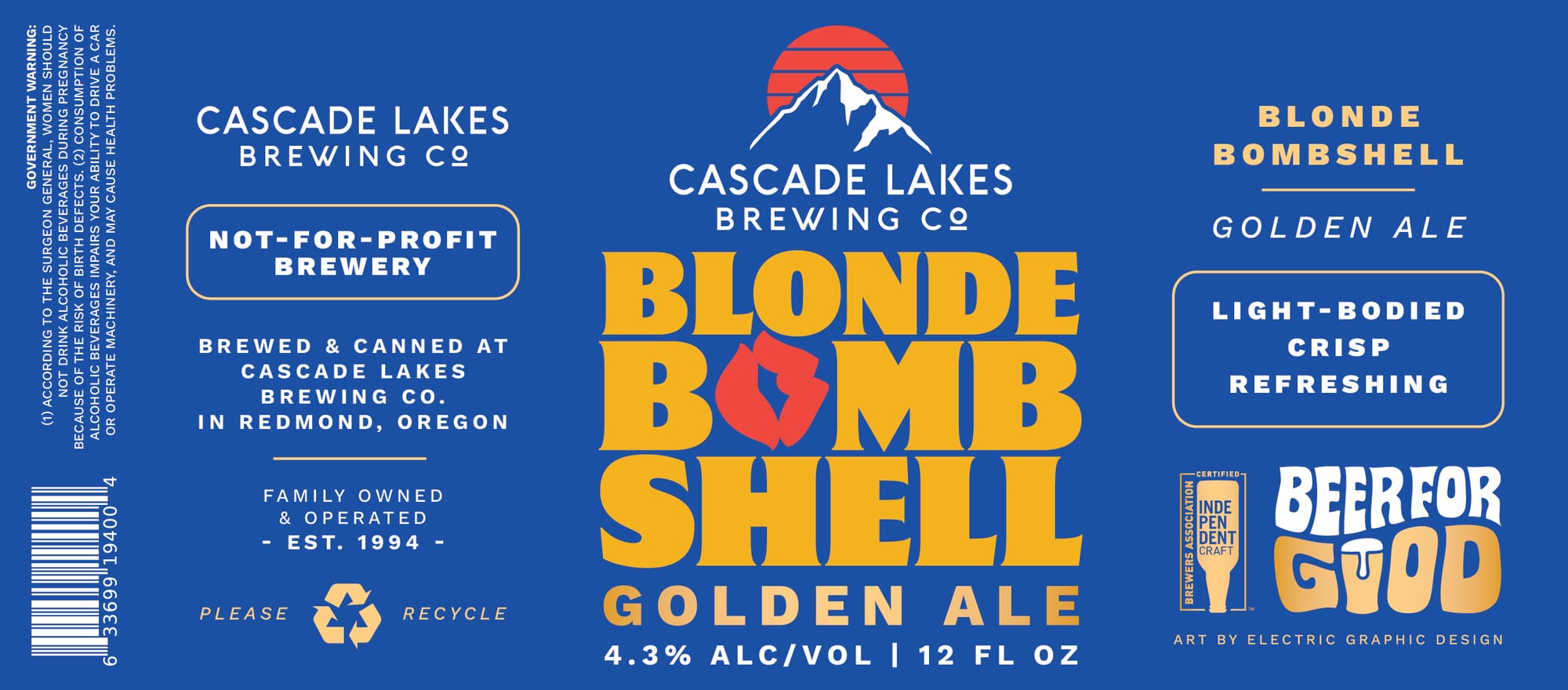 Blonde Bombshell by Cascade Lakes Brewing Co - beer label