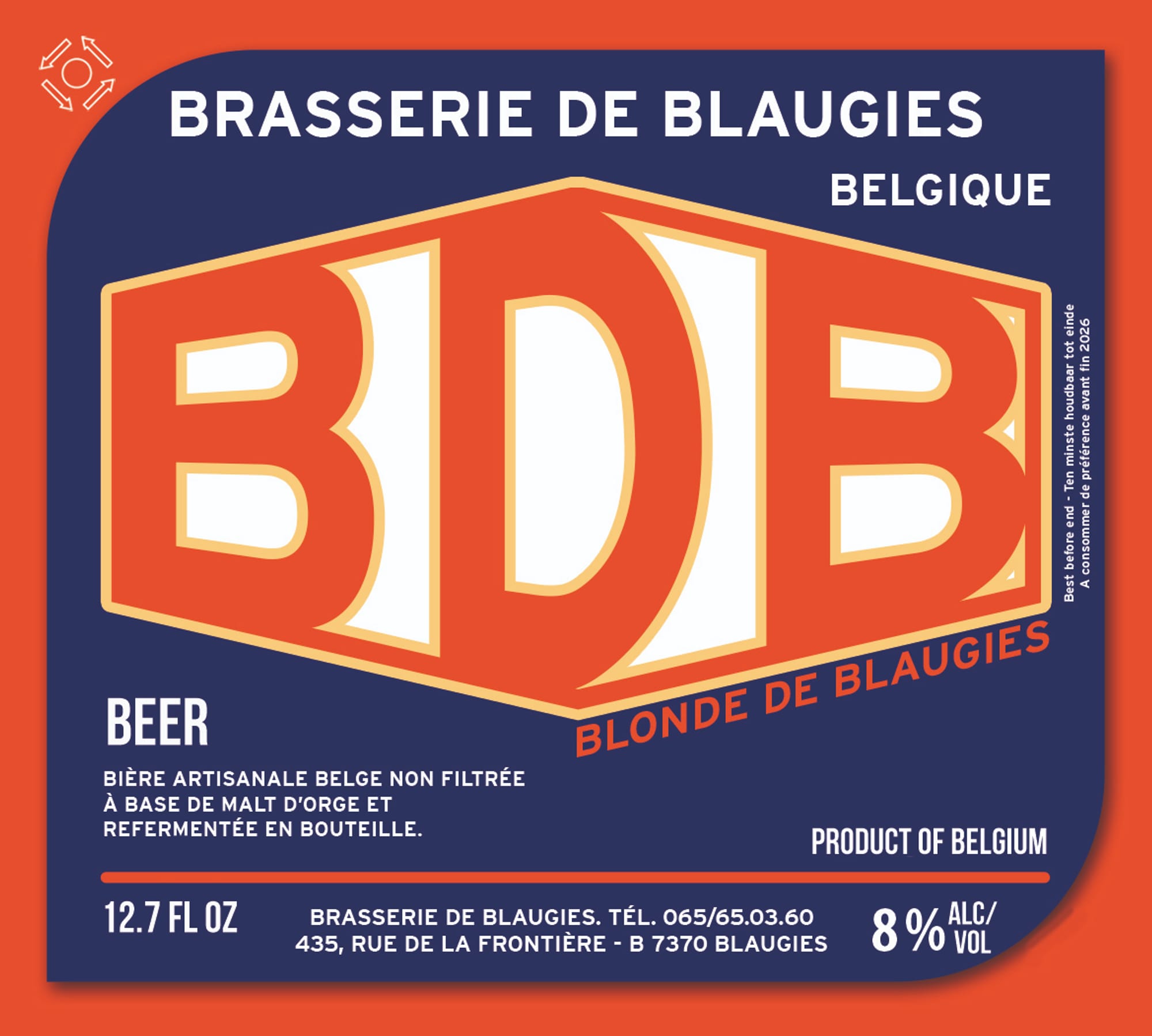 Blonde de Blaugies by Brasserie de Blaugies - beer label