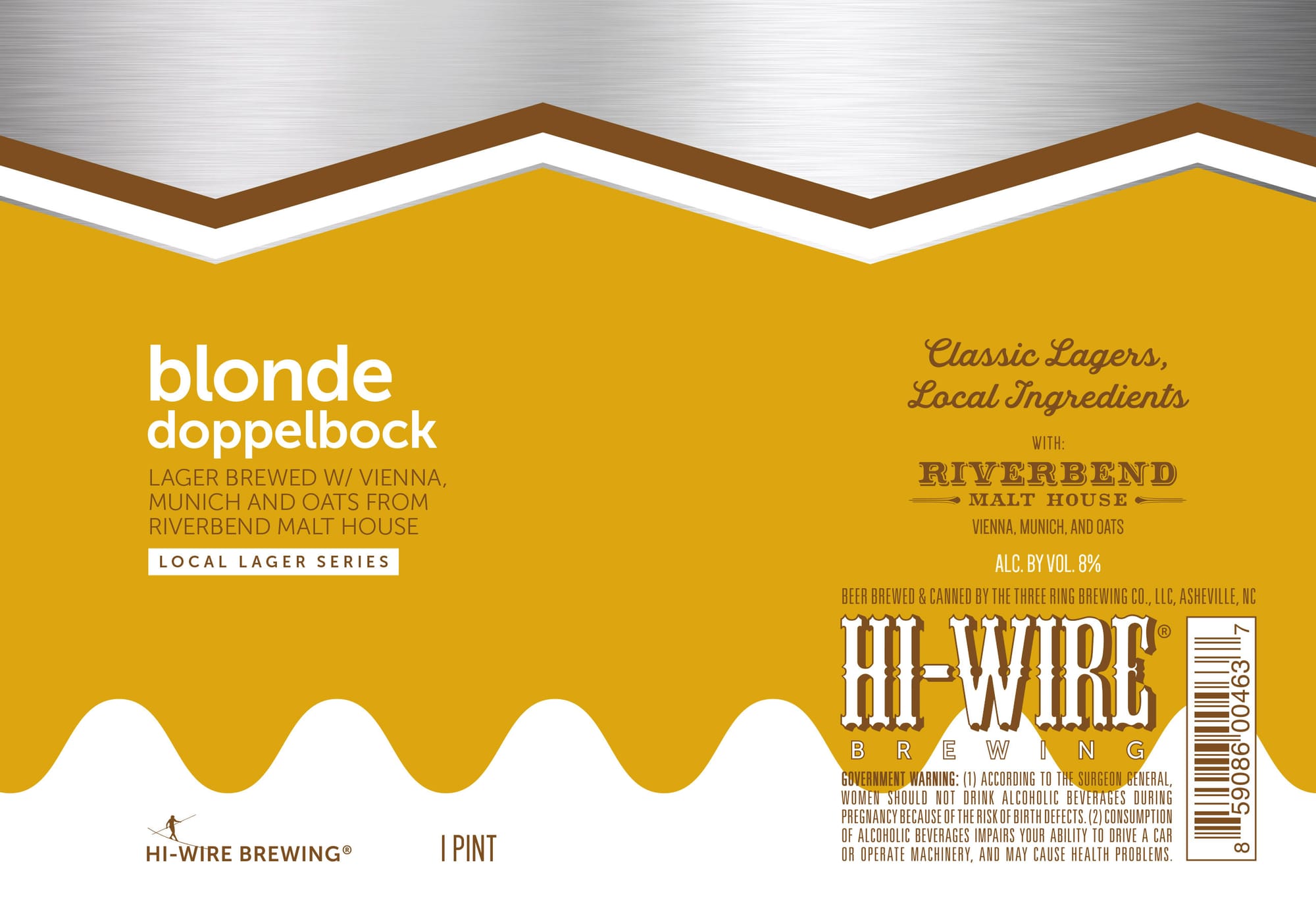 Blonde Doppelbock by Hi-Wire Brewing - beer label