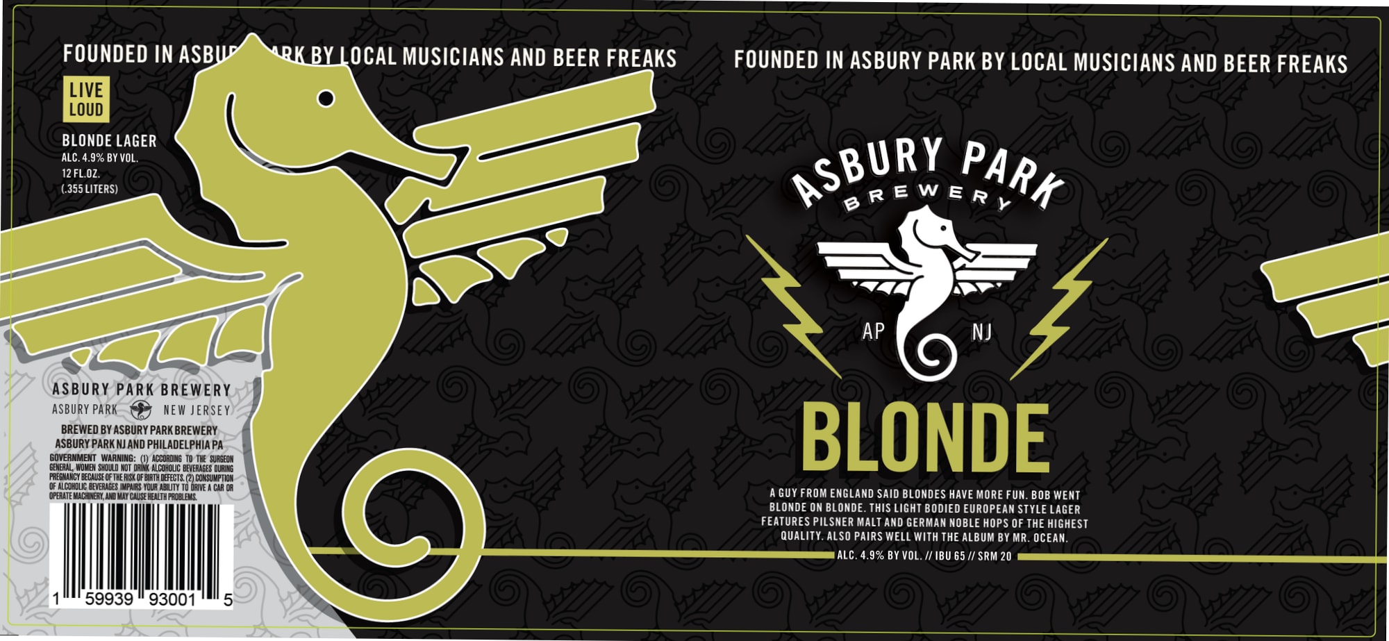 Blonde Lager by Asbury Park Brewery - beer label