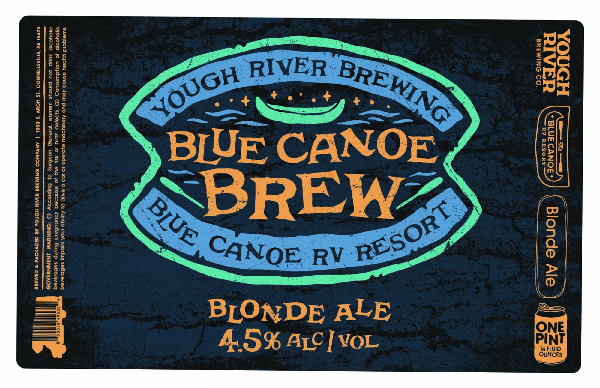 Blue Canoe Brew by Yough River Brewing Co. - beer label
