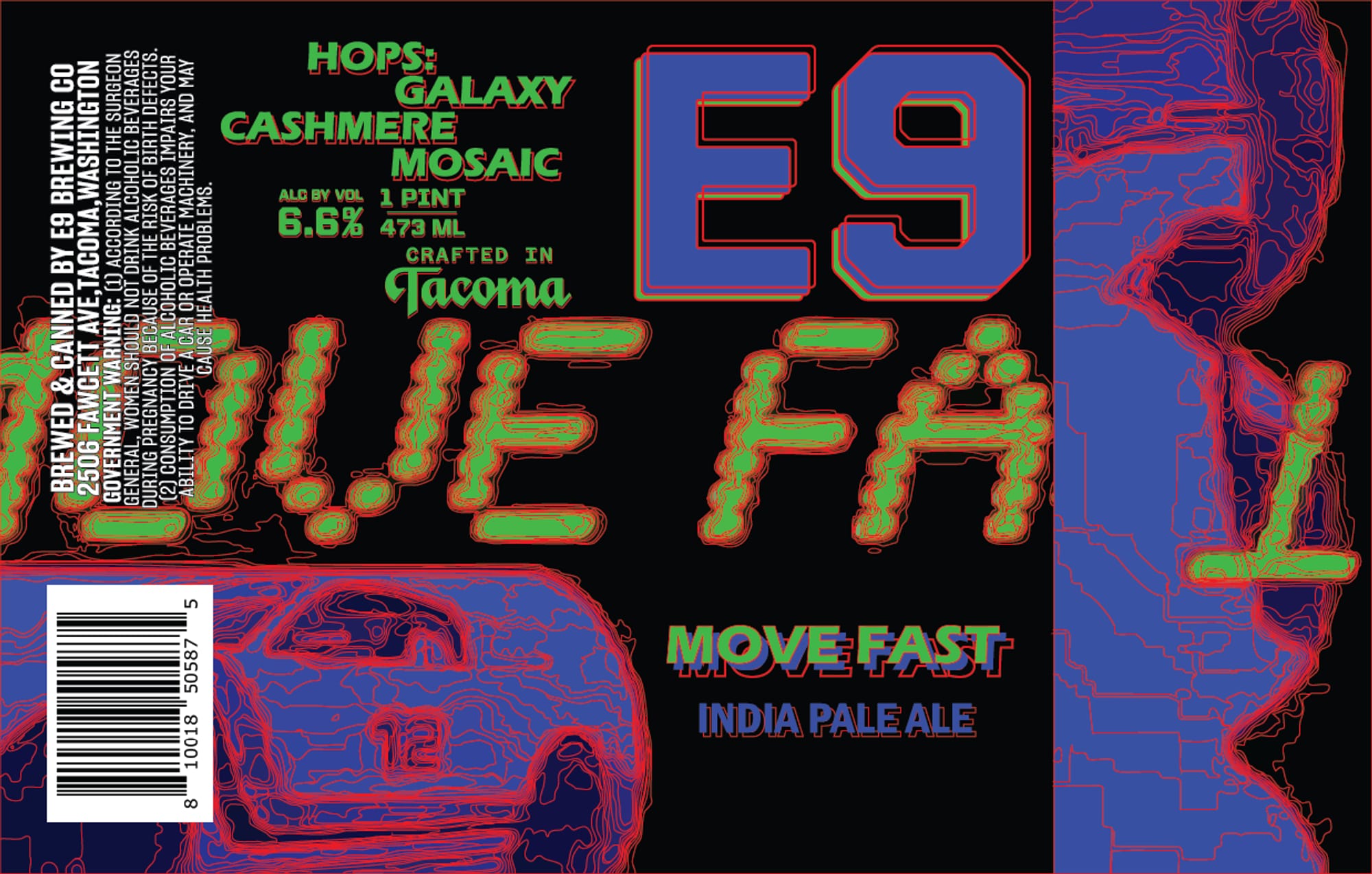 Blue Fang by E9 Brewing Co. - beer label