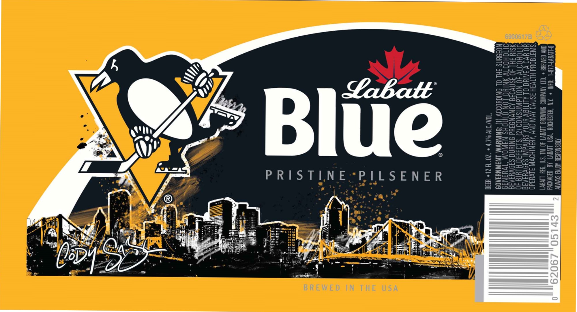 Blue Pristine Pilsener by Labatt USA - beer label