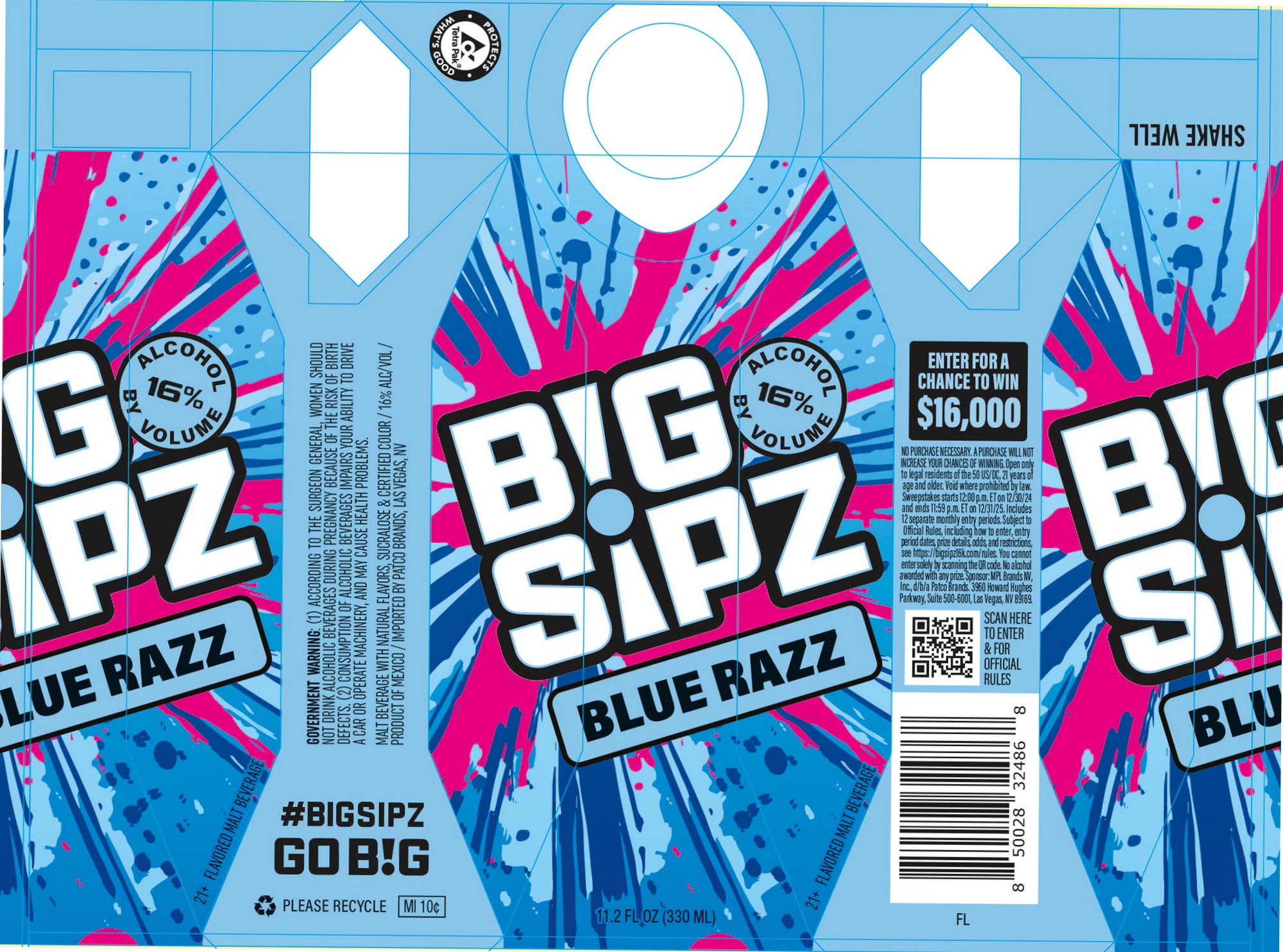 Blue Razz by Big Sip - beer label