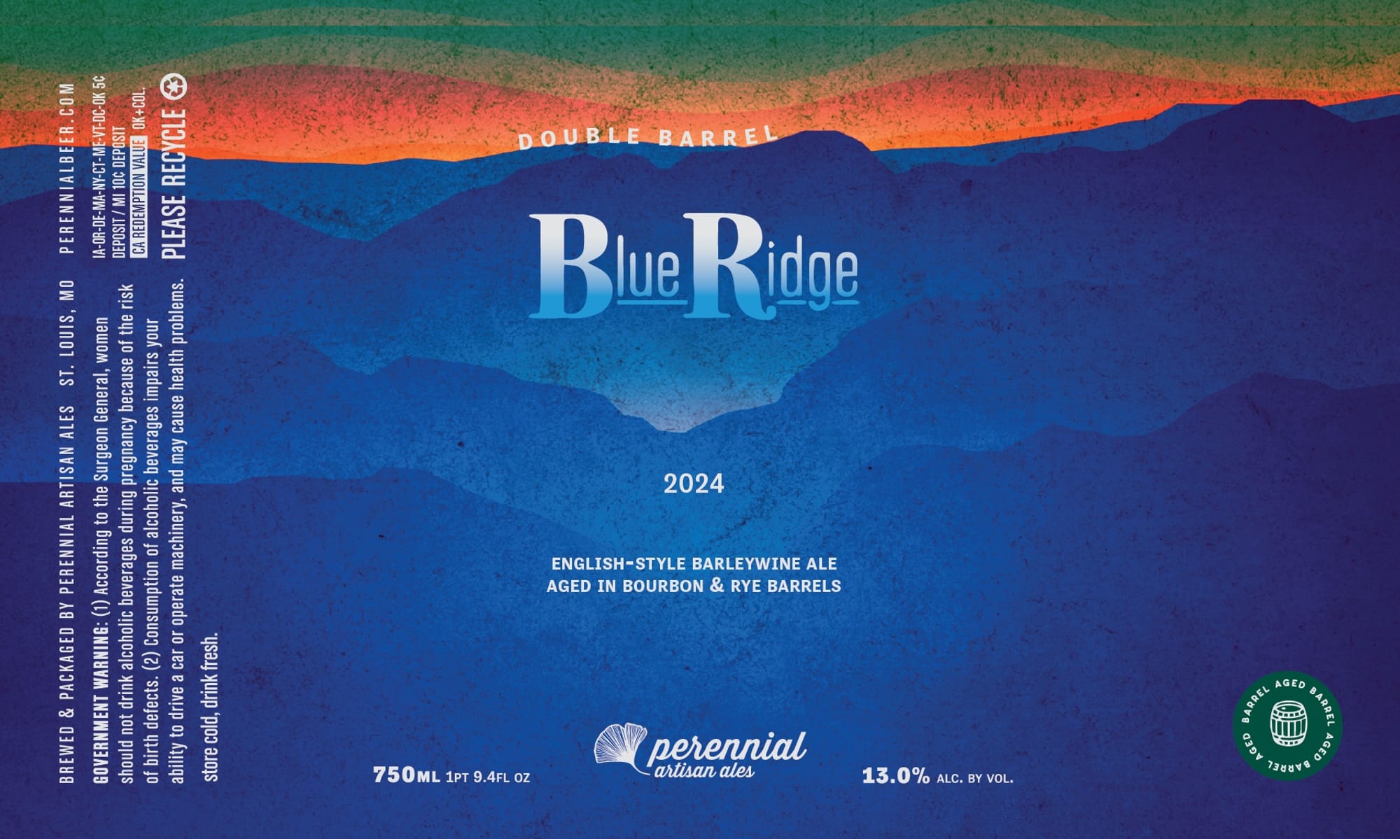 Blue Ridge by Perennial Artisan Ales - beer label