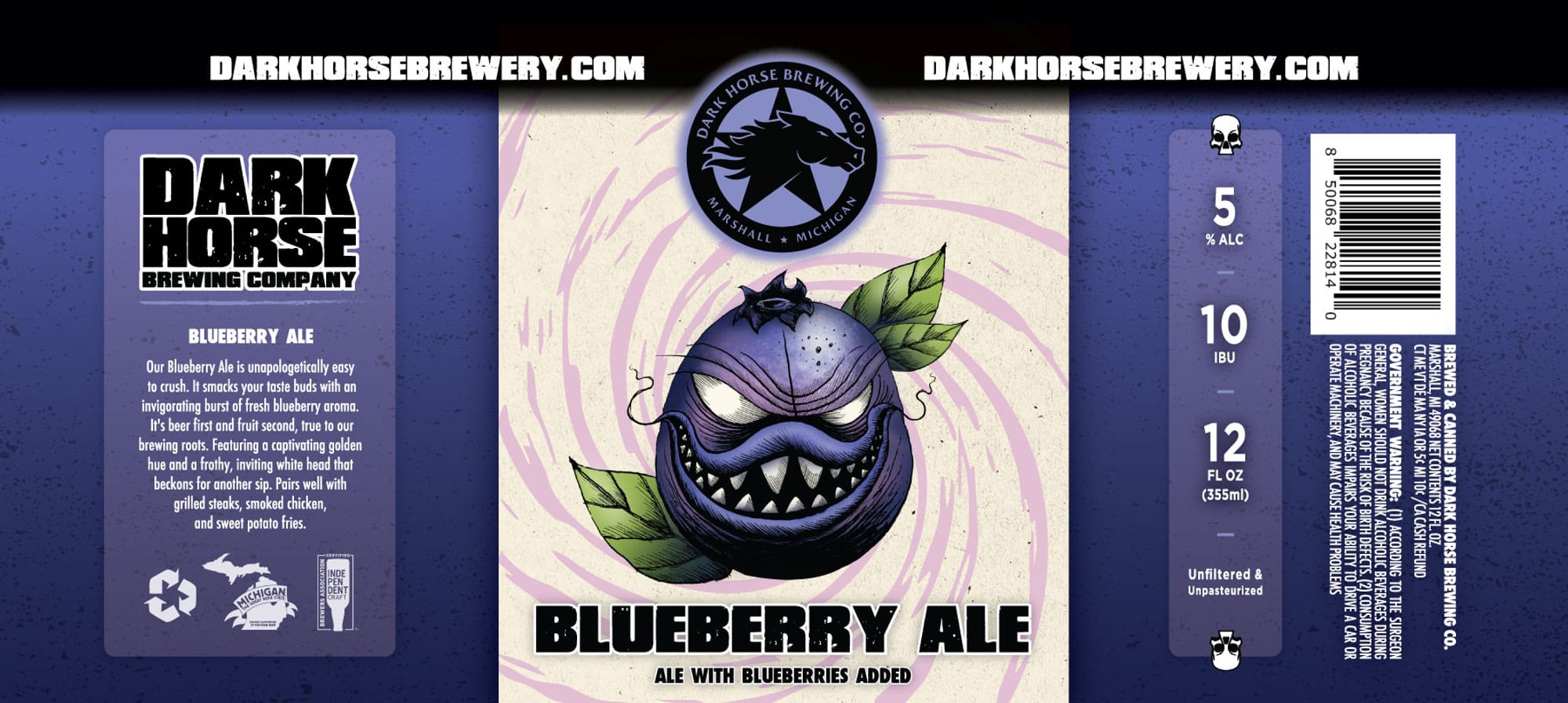 Blueberry Ale by Dark Horse Brewing Co. - beer label