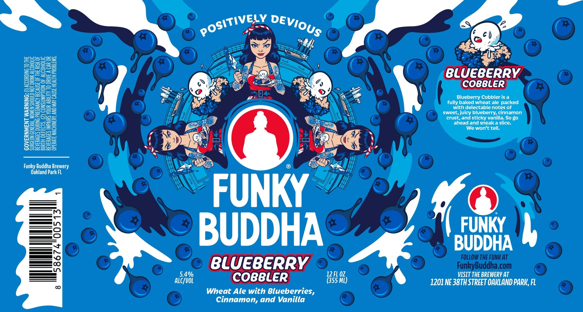 Blueberry Cobbler by Funky Buddha Brewery - beer label