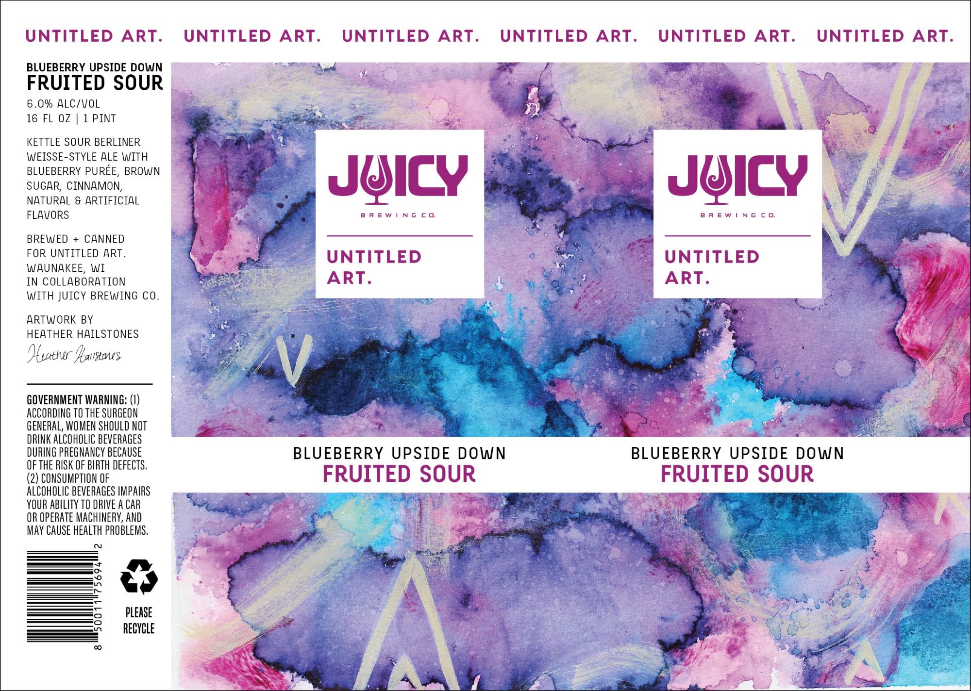 Blueberry Upside Down by Untitled Art - beer label