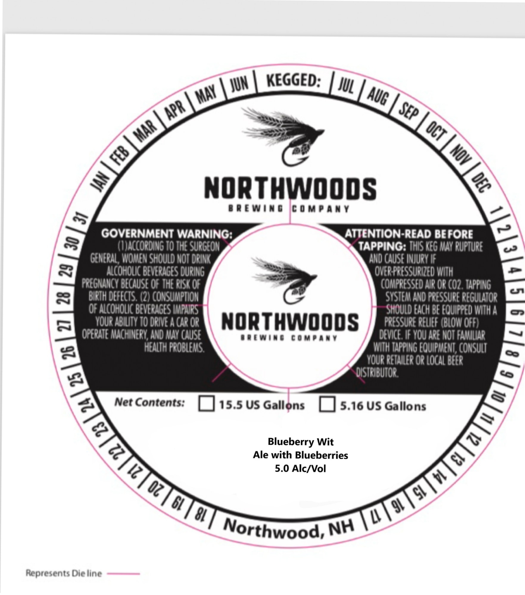 Blueberry Wit by Northwoods Brewing Company - beer label