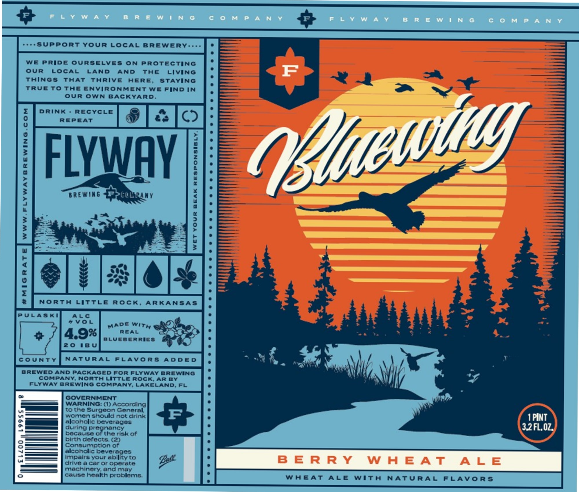 Bluewing by Flyway Brewing Company - beer label