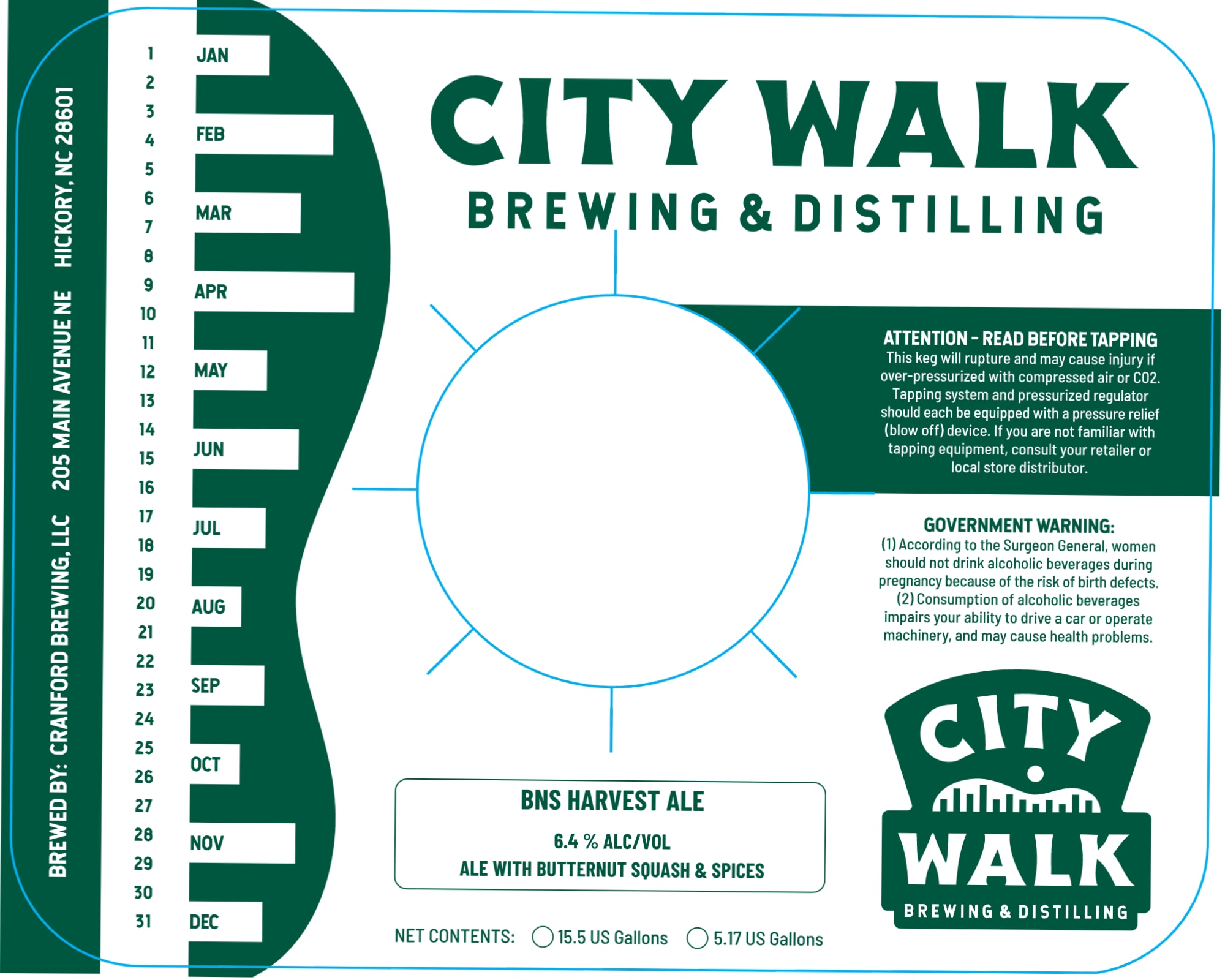 BNS Harvest Ale by City Walk Brewing & Distilling - beer label