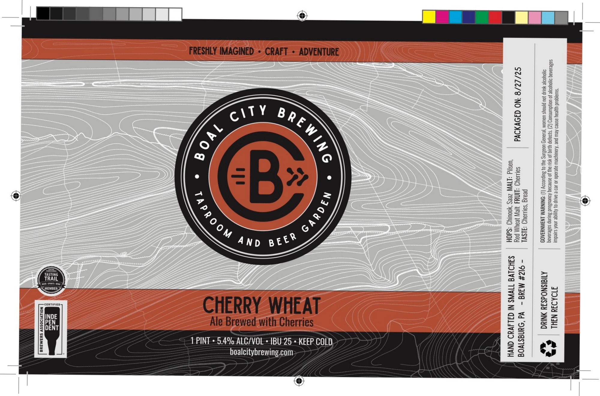 Cherry Wheat by Boal City Brewing - beer label