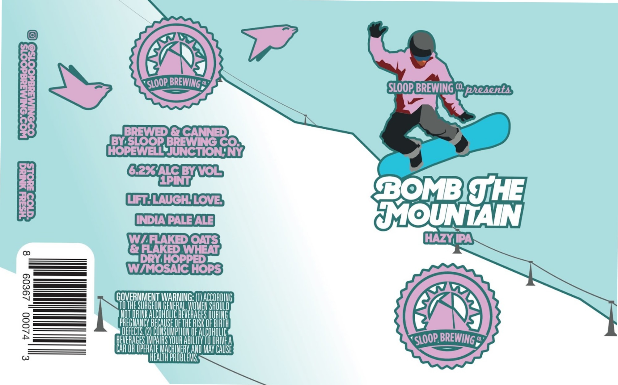 Bomb the Mountain by Sloop Brewing Co. - beer label