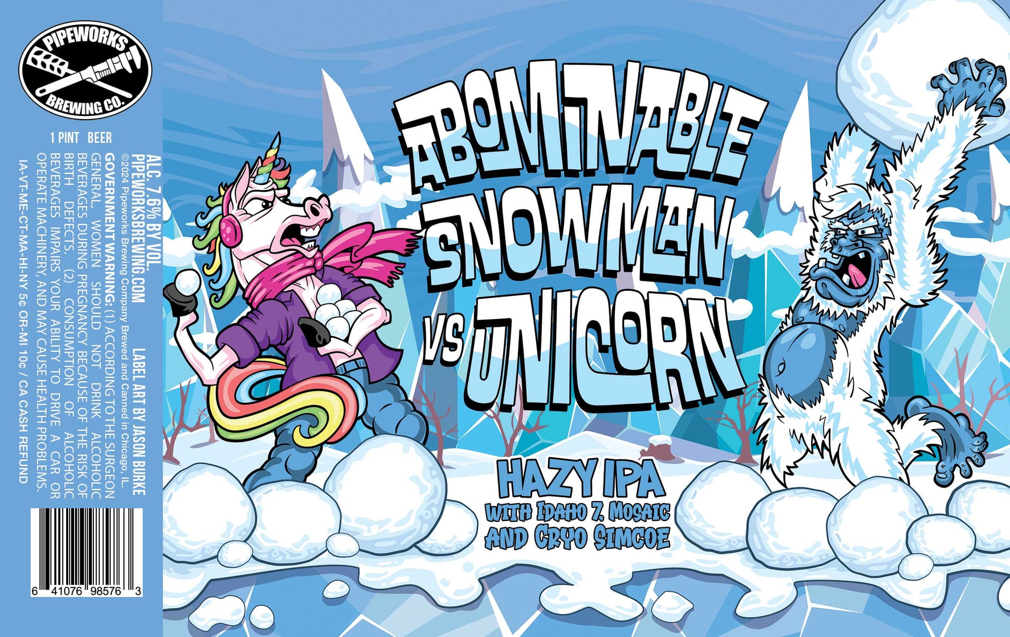 Bombvable Snowman by Pipeworks Brewing Co. - beer label