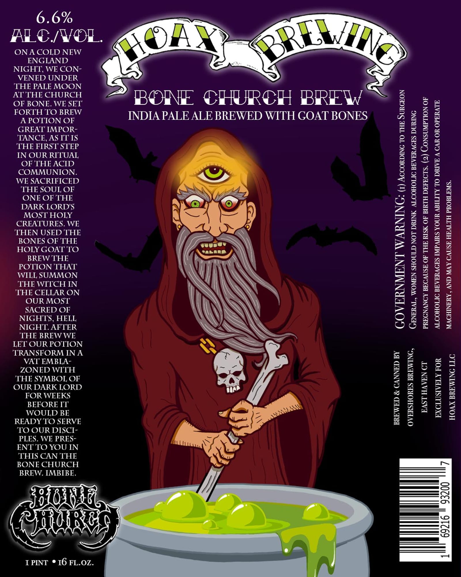 Bone Church Brew by Hoary Brewing - beer label