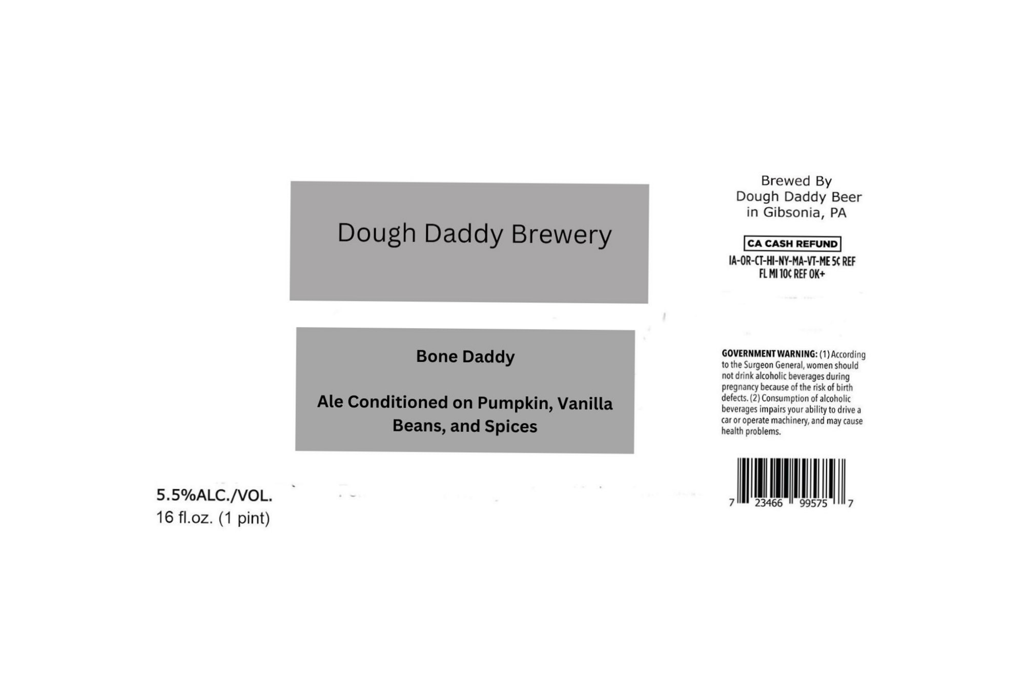 Bone Daddy by Dough Daddy Beer - beer label