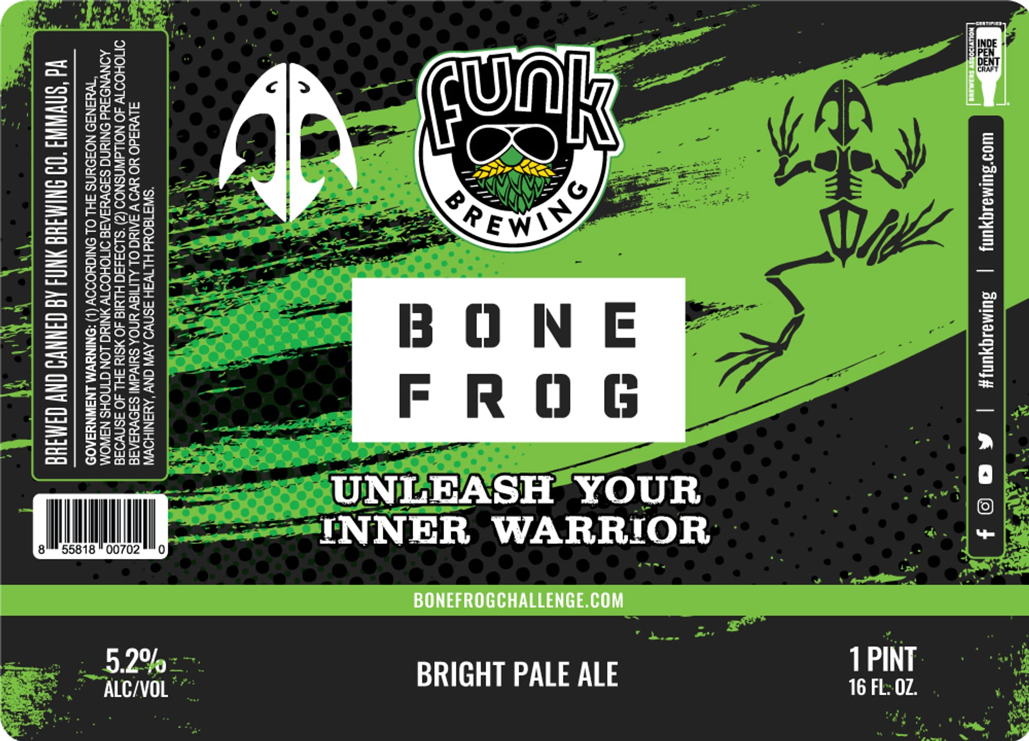 Bone Frog by Funk Brewing - beer label