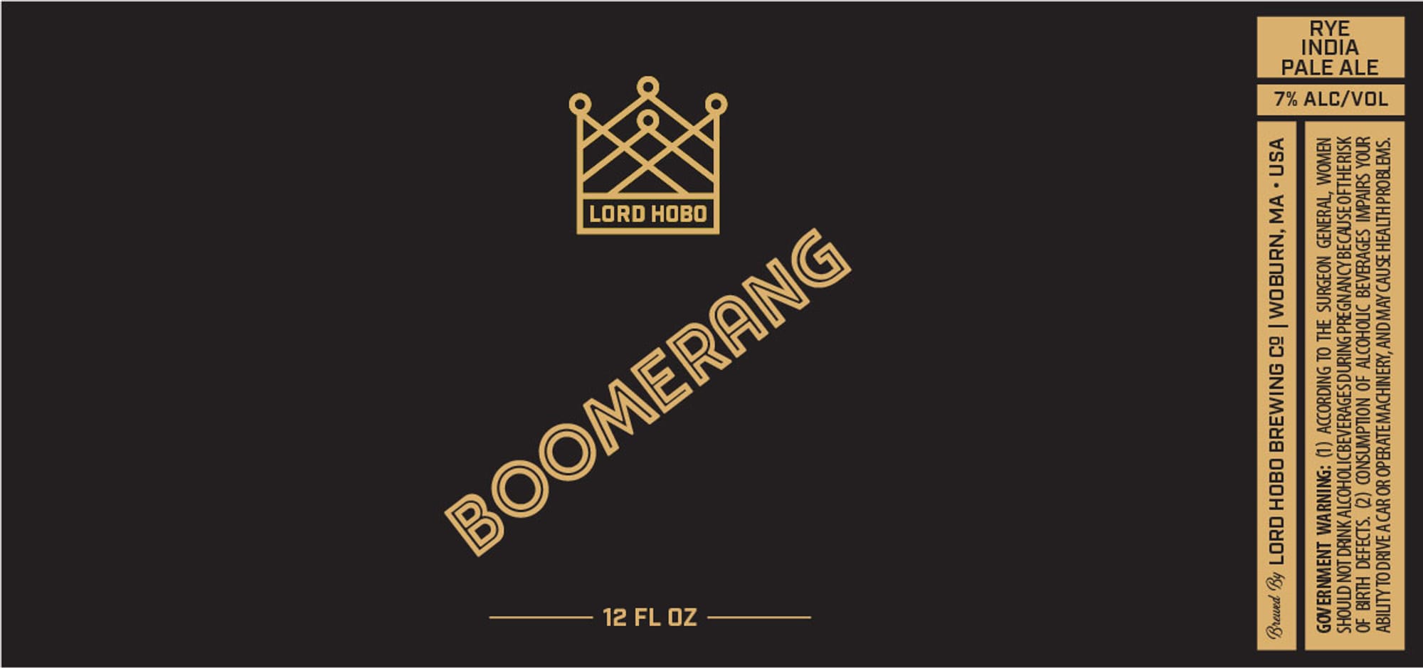 Boomerang by Lord Hobo Brewing Co - beer label