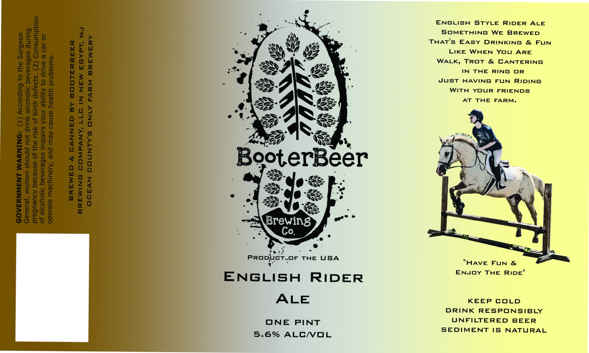 English Rider by BooterBeer Brewing Co. - beer label