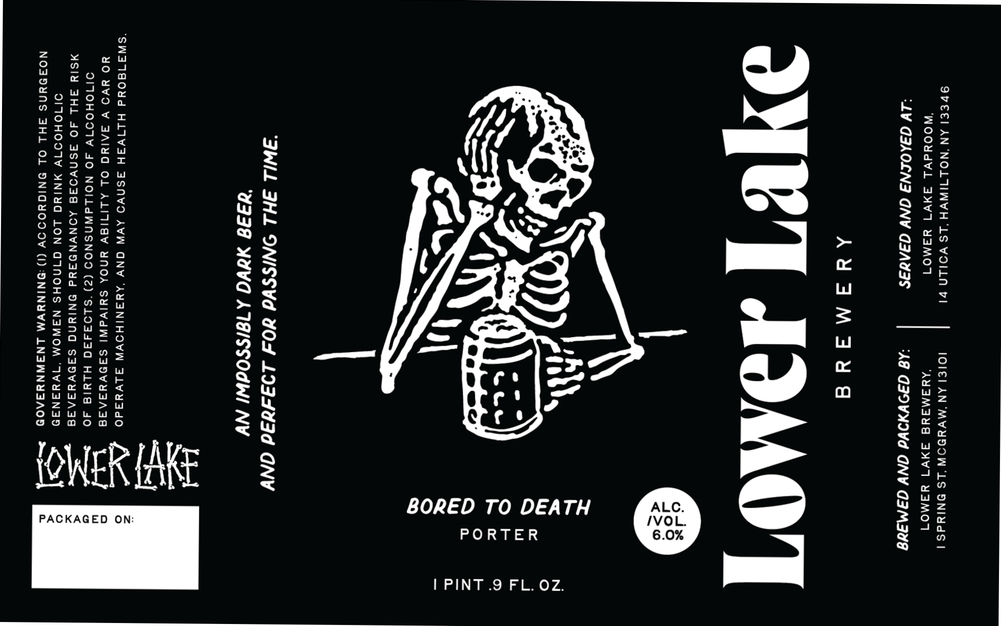 Bored to Death by Lower Lake Brewery - beer label