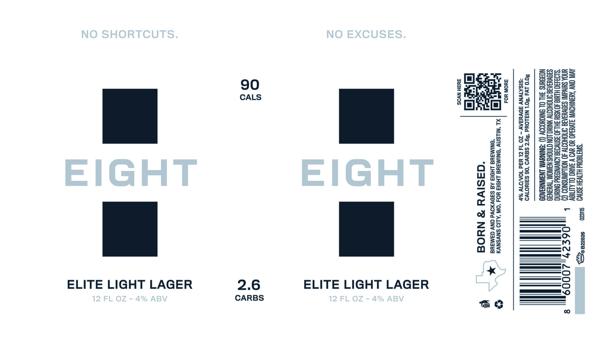 Elite Light Lager by Born & Raised - beer label