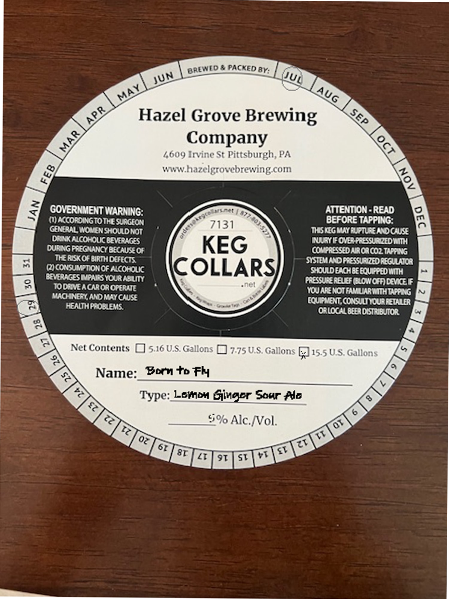 Born to Fly by Hazel Grove Brewing Company - beer label